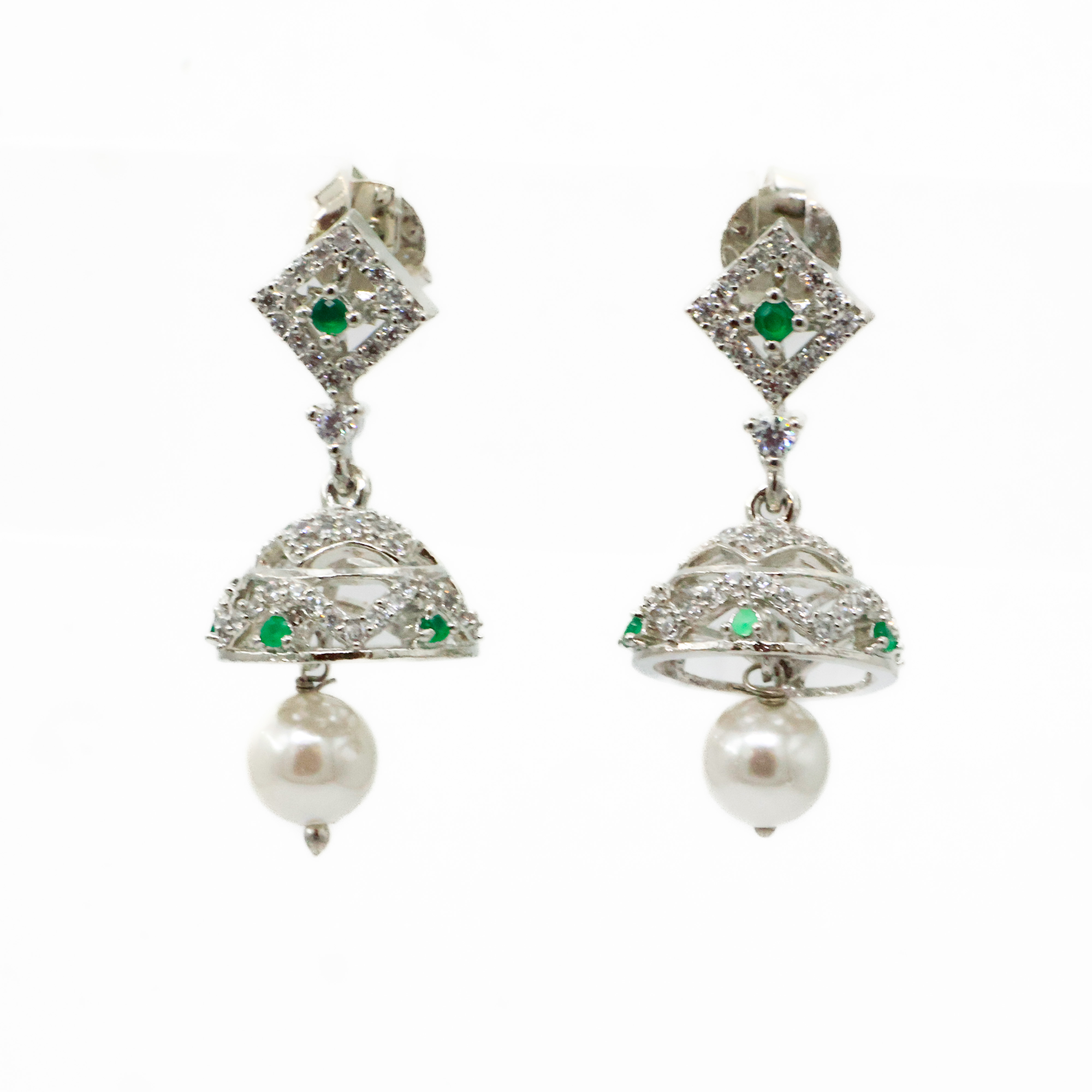 Arham Silver Palace - Silver Jhumka Earrings