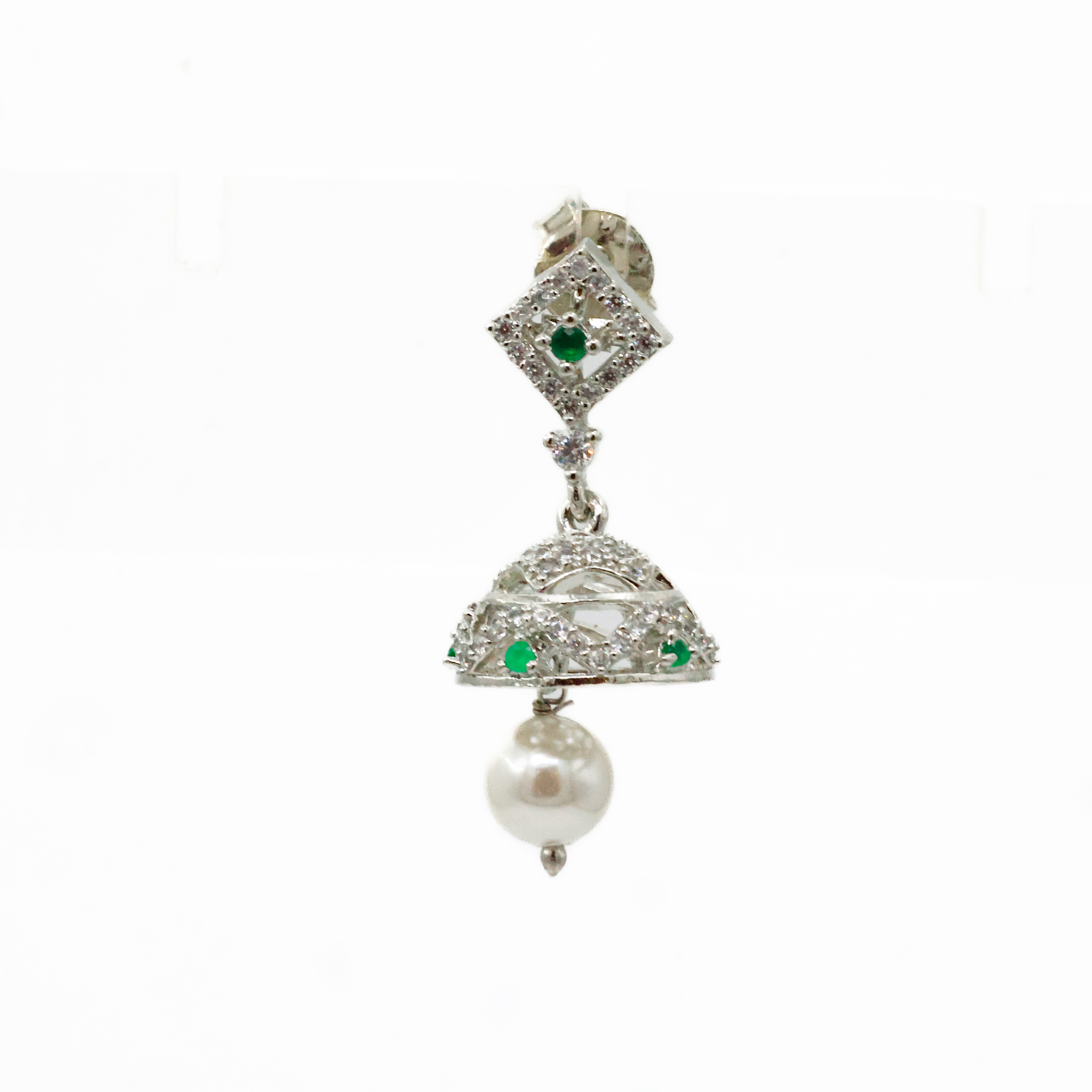 Arham Silver Palace - Silver Jhumka Earrings