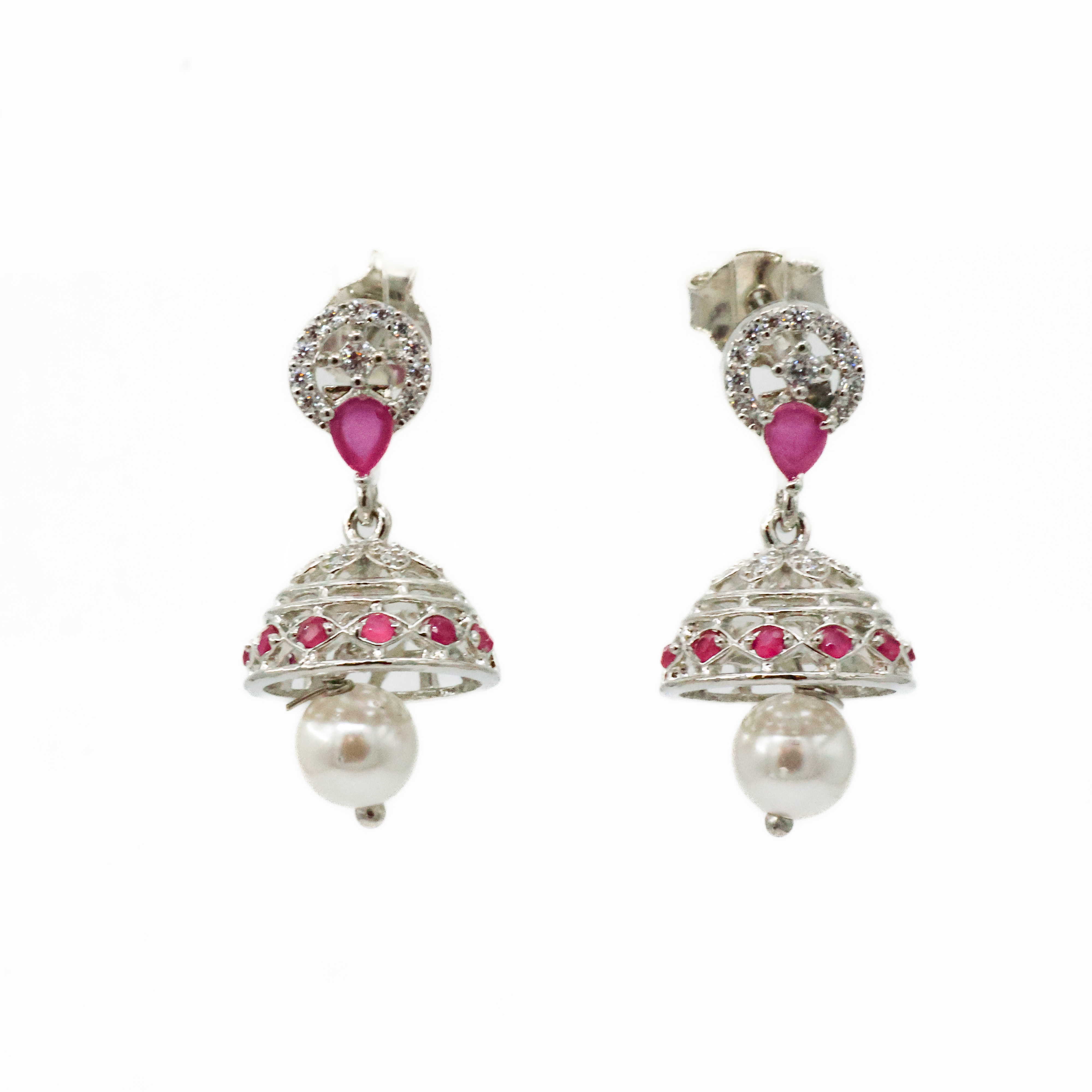 Arham Silver Palace - Silver Jhumka Earrings