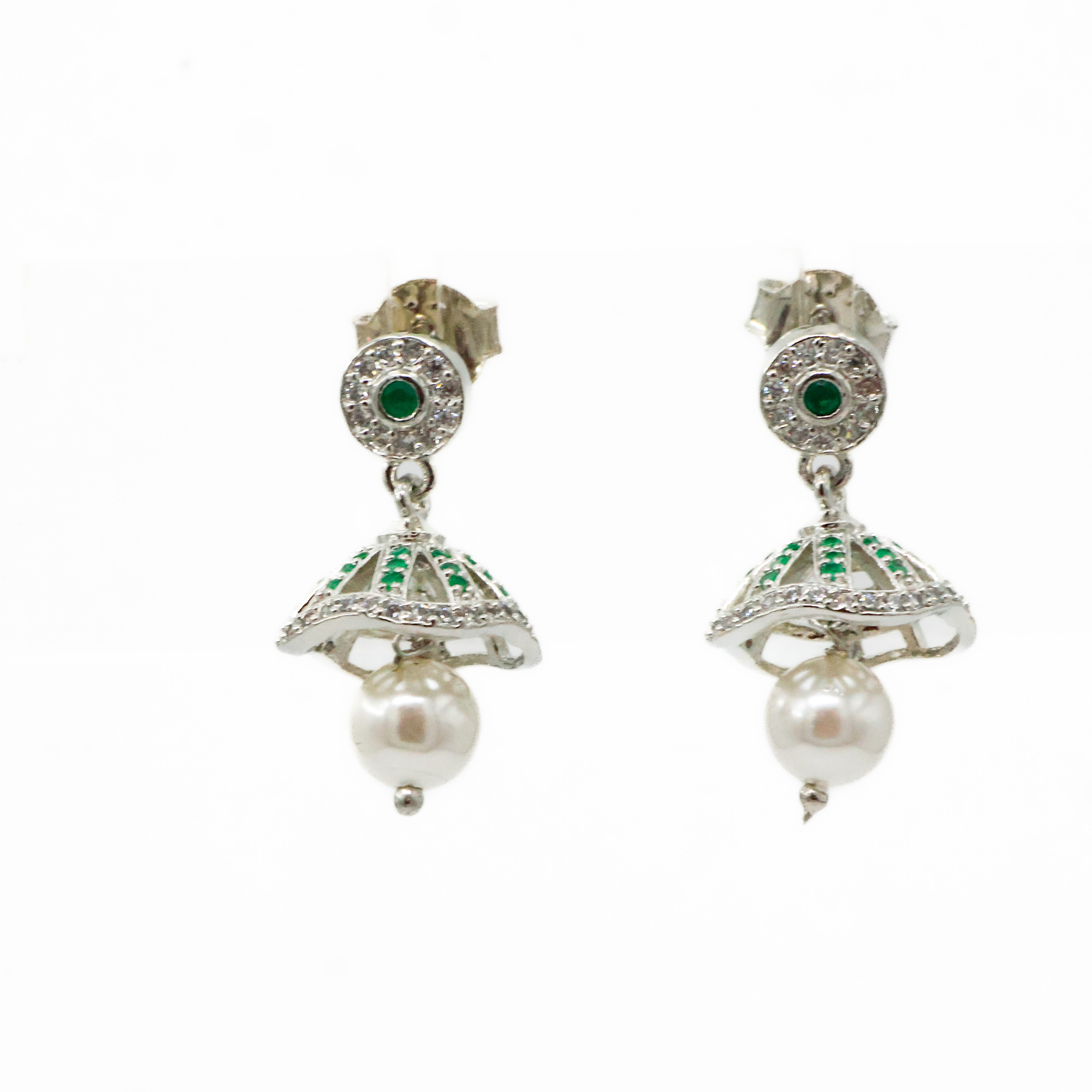 Arham Silver Palace - Silver Jhumka Earrings