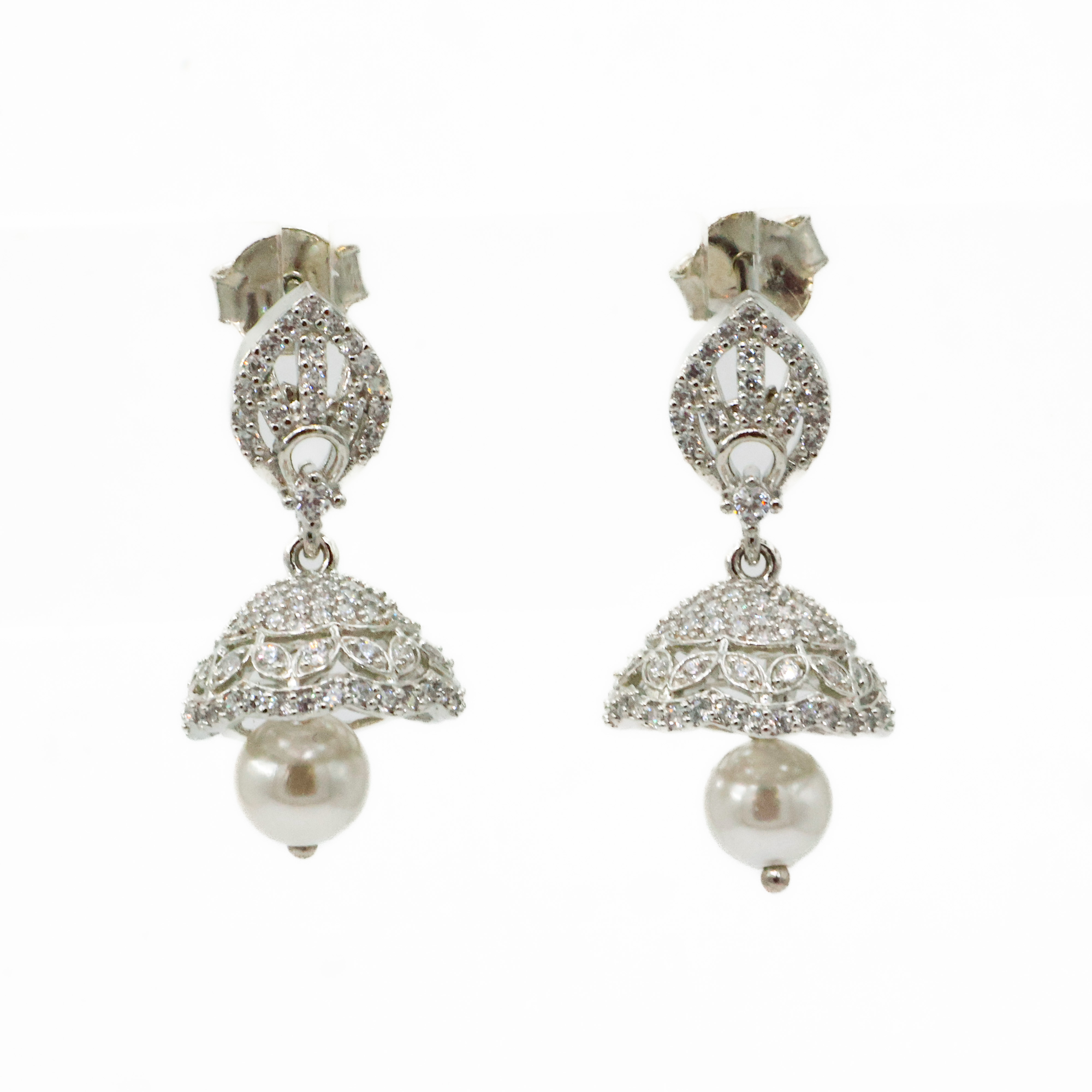 Arham Silver Palace - Silver Jhumka Earrings