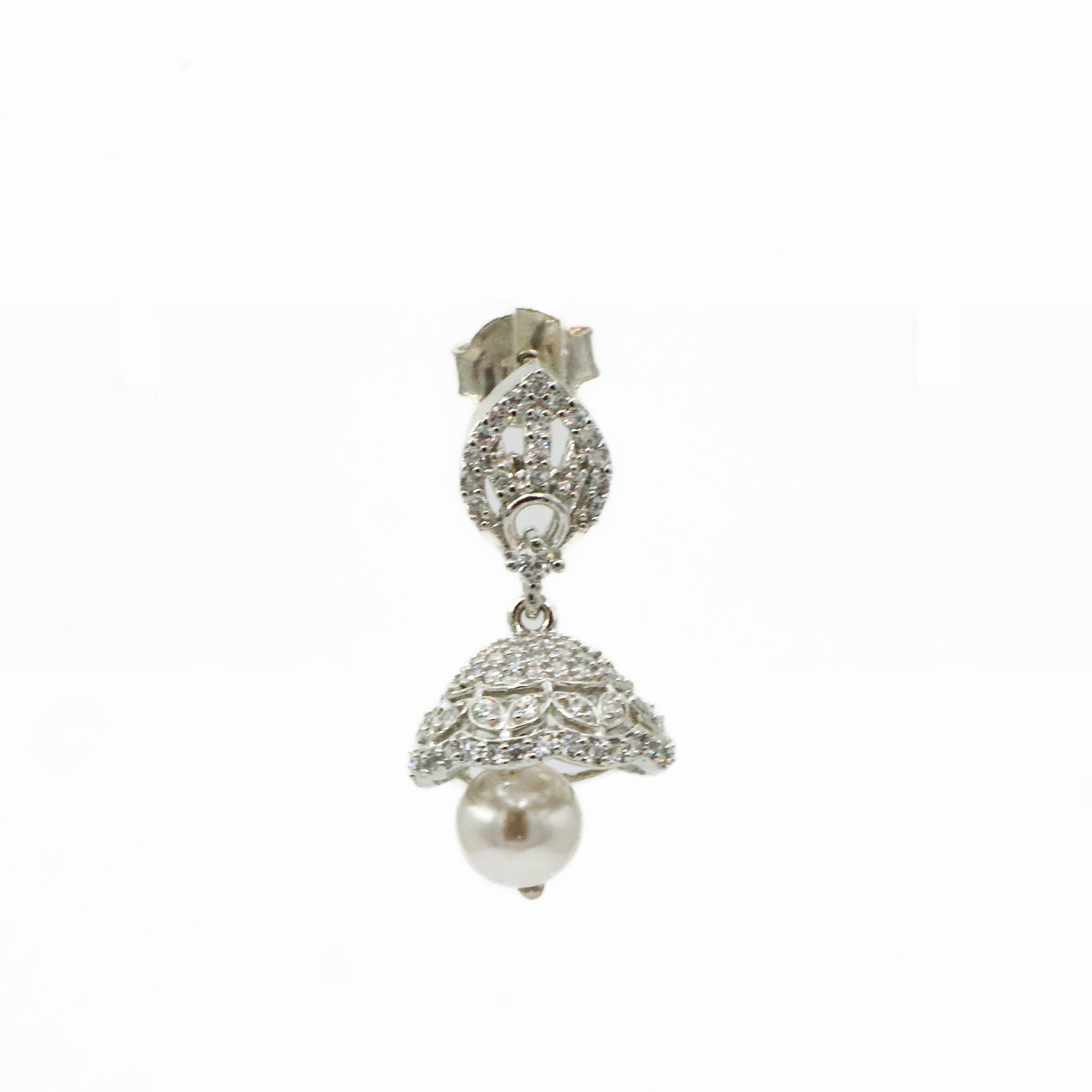 Arham Silver Palace - Silver Jhumka Earrings