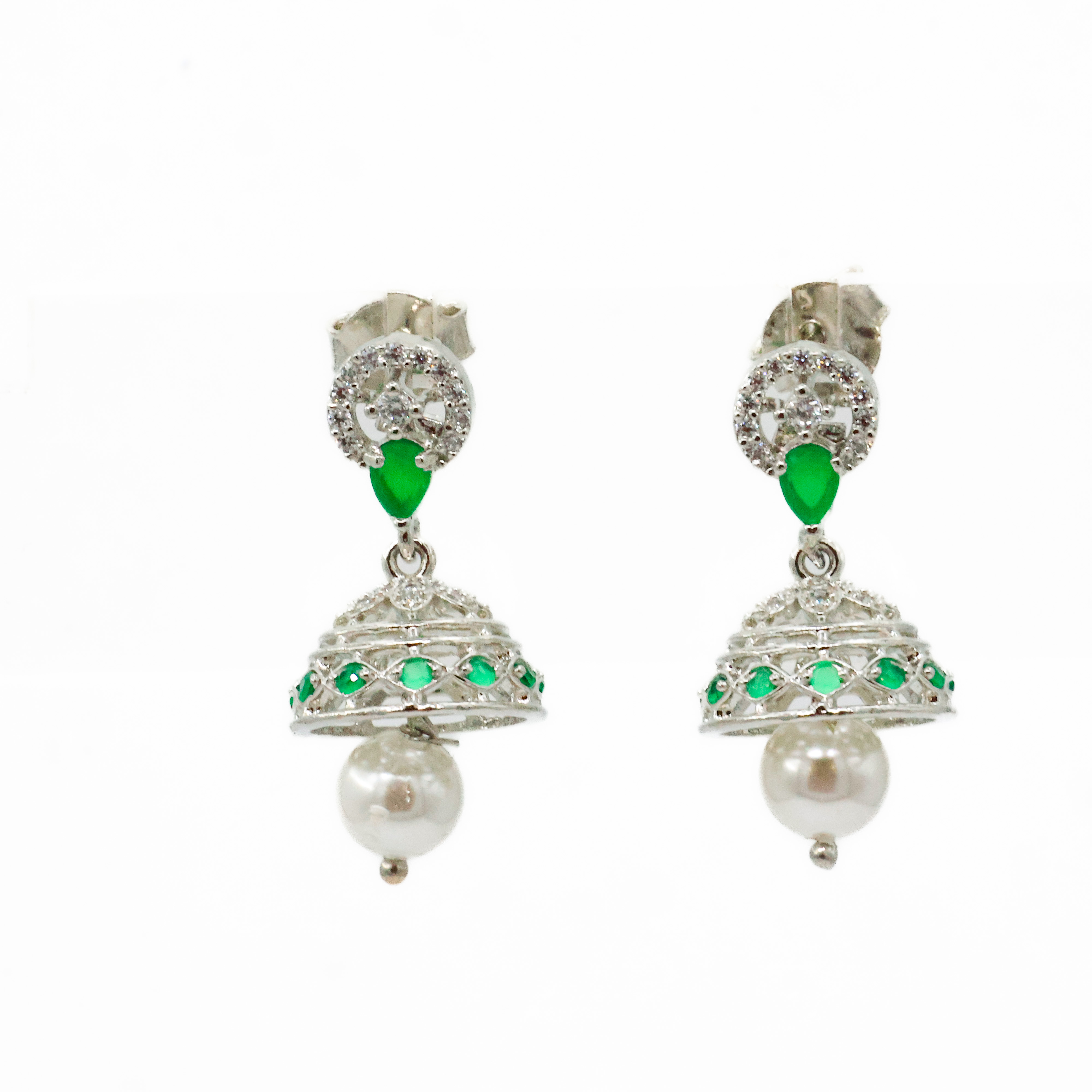 Arham Silver Palace - Silver Jhumka Earrings