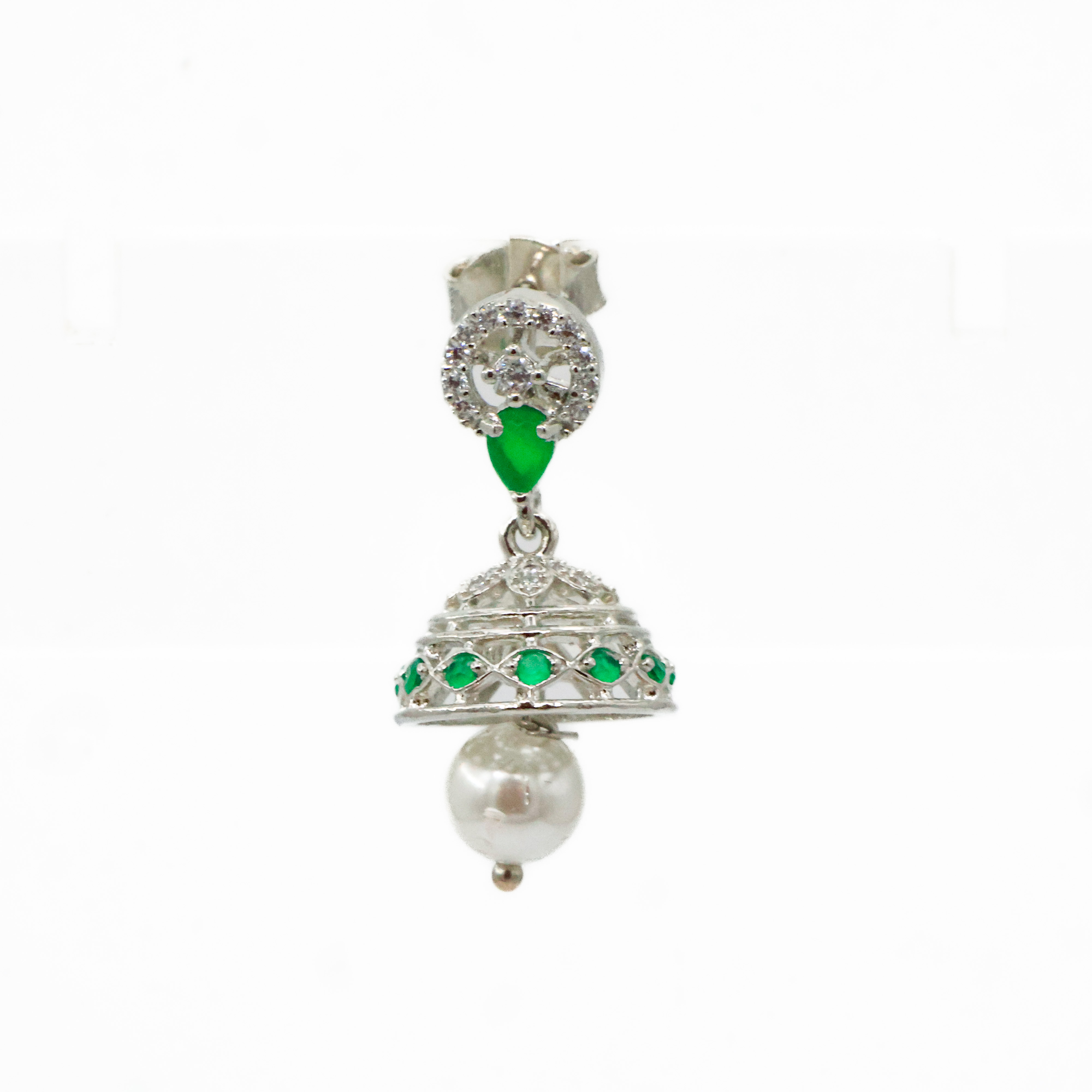 Arham Silver Palace - Silver Jhumka Earrings