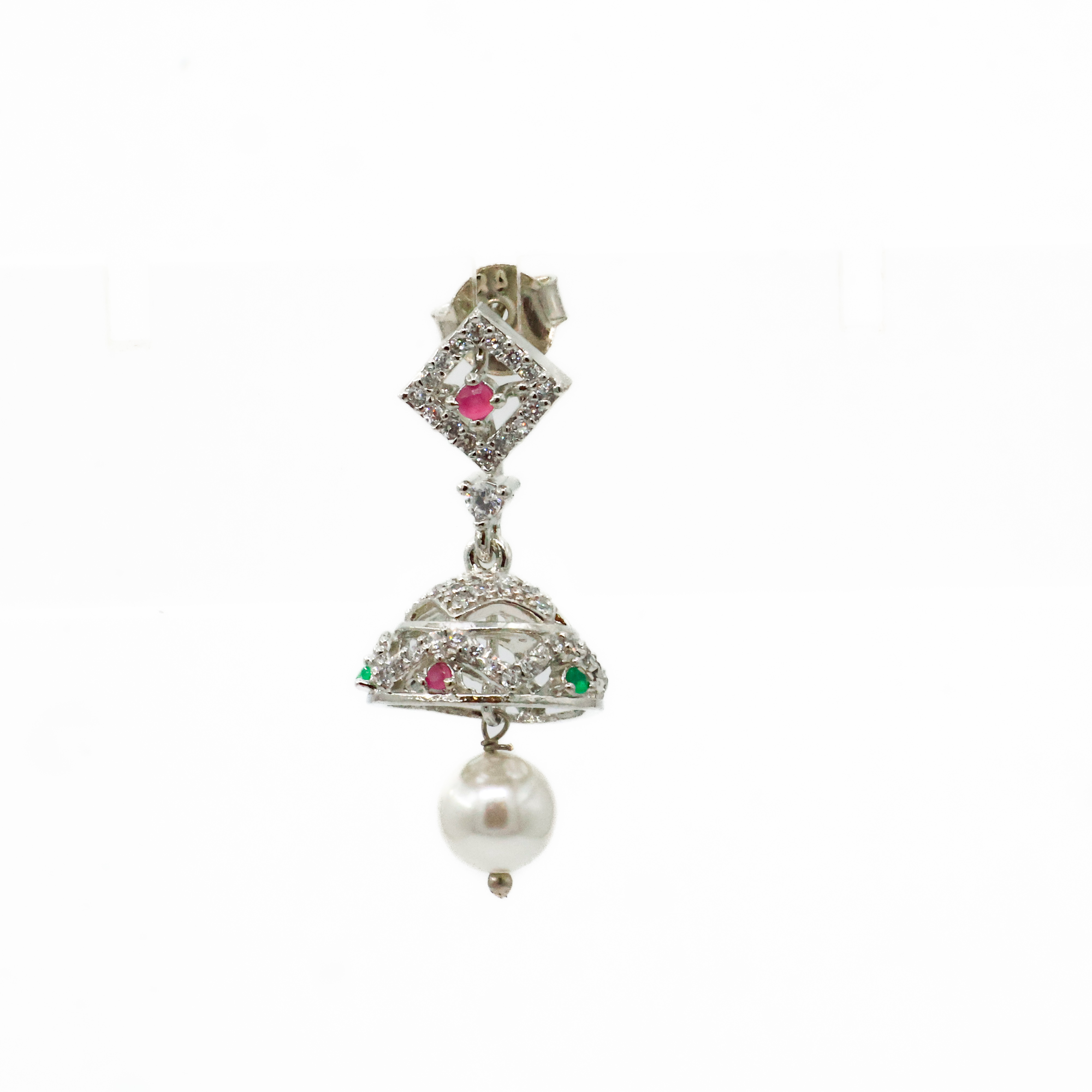 Arham Silver Palace - Silver Jhumka Earrings