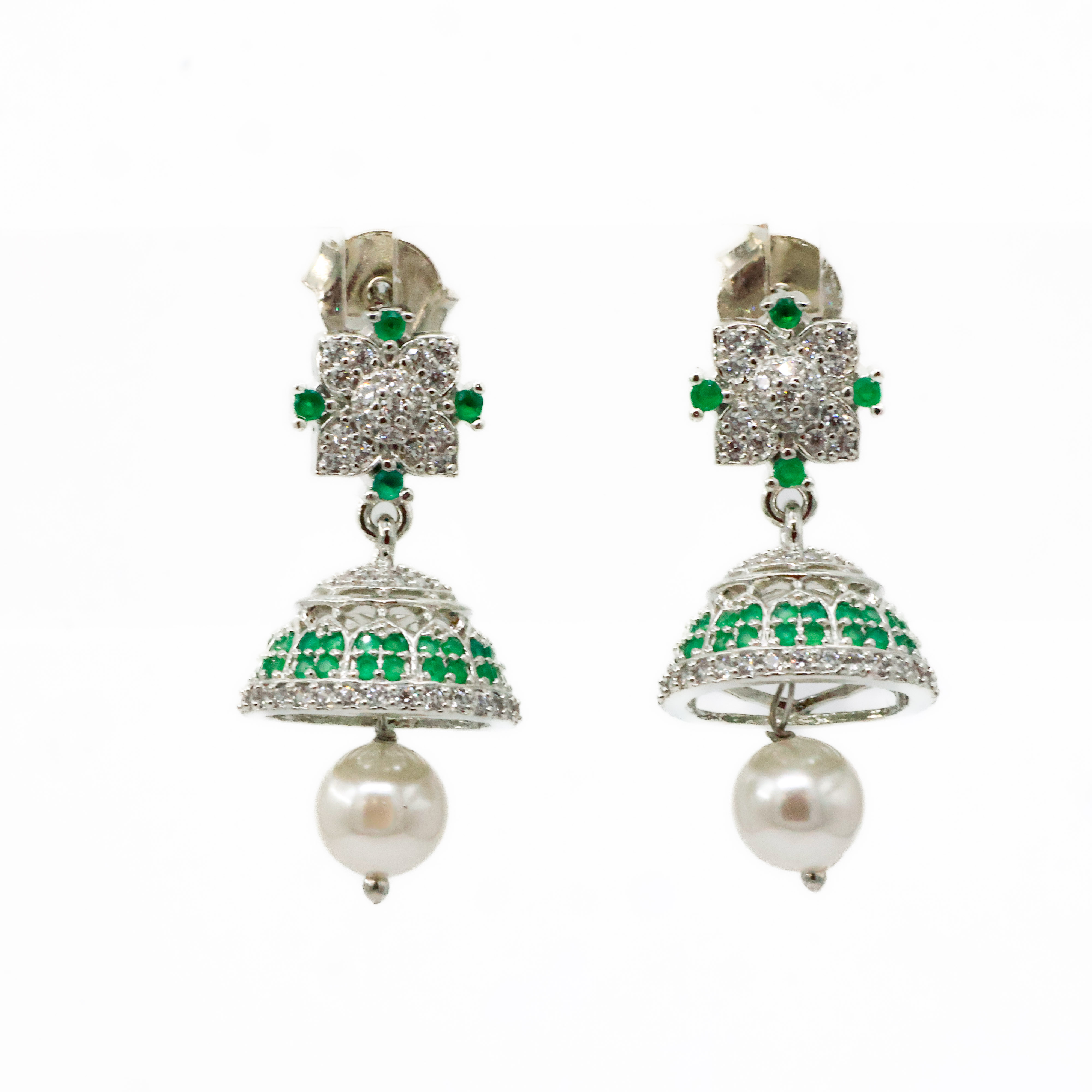Arham Silver Palace - Silver Jhumka Earrings