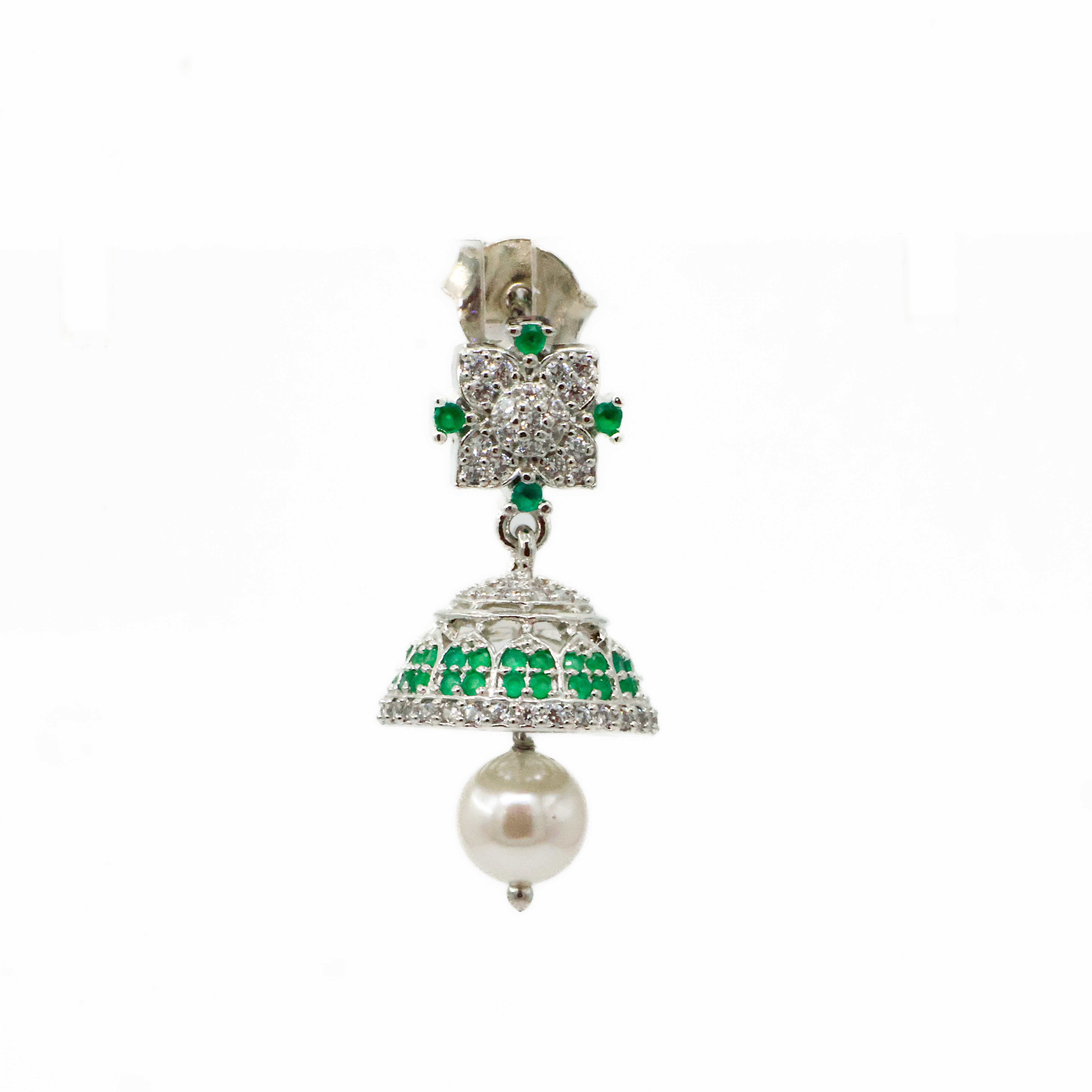 Arham Silver Palace - Silver Jhumka Earrings