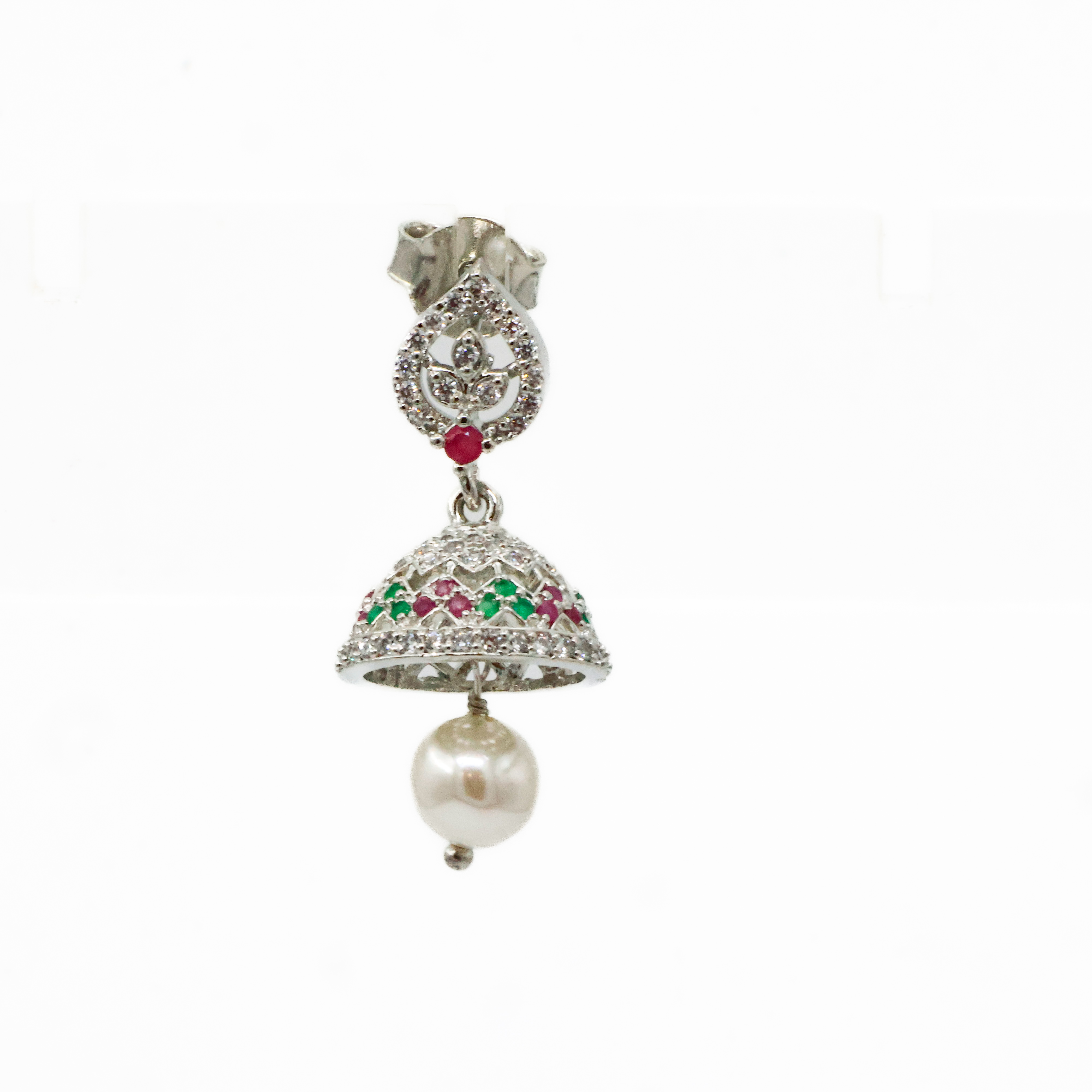 Arham Silver Palace - Silver Jhumka Earrings