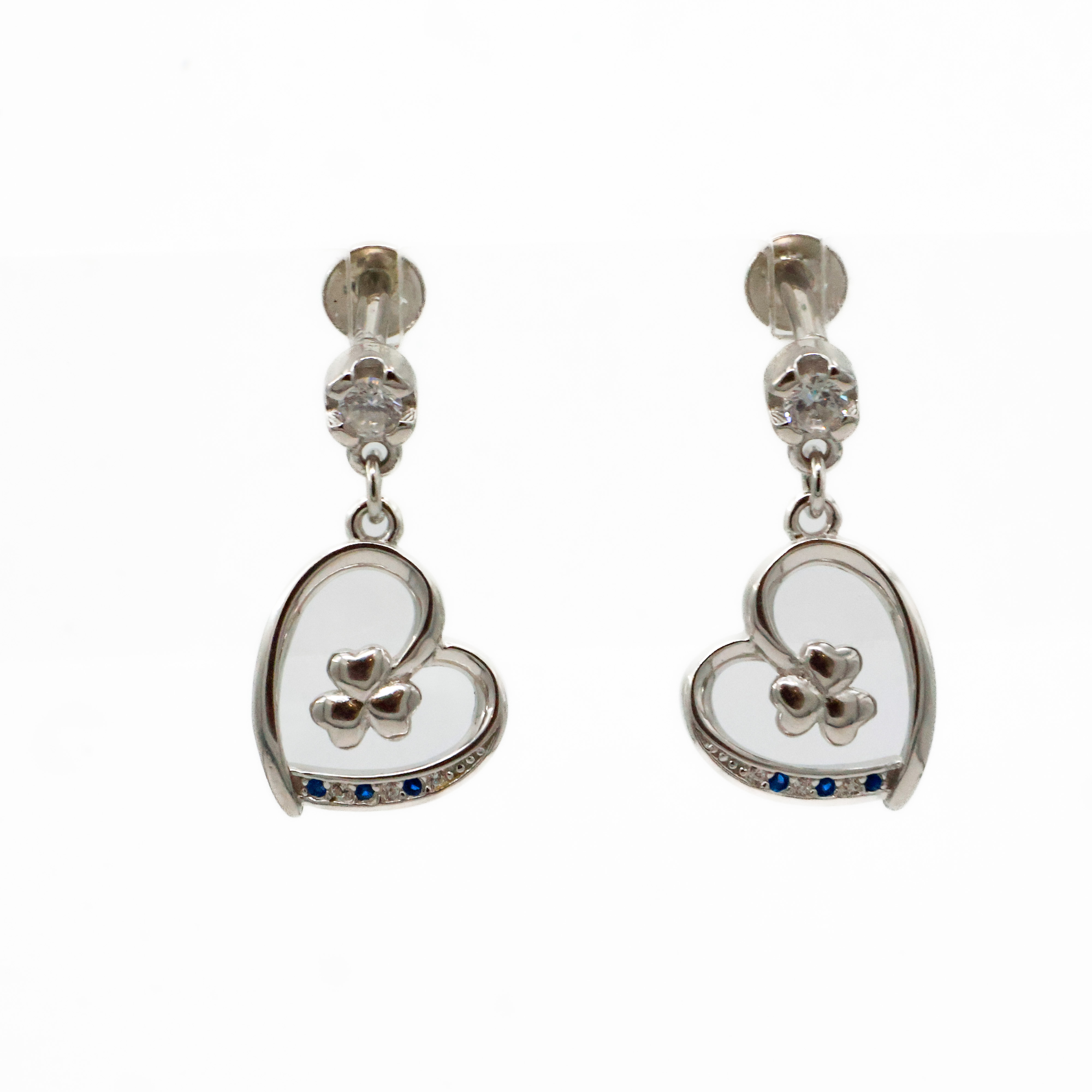 Arham Silver Palace - Silver Heart Earrings