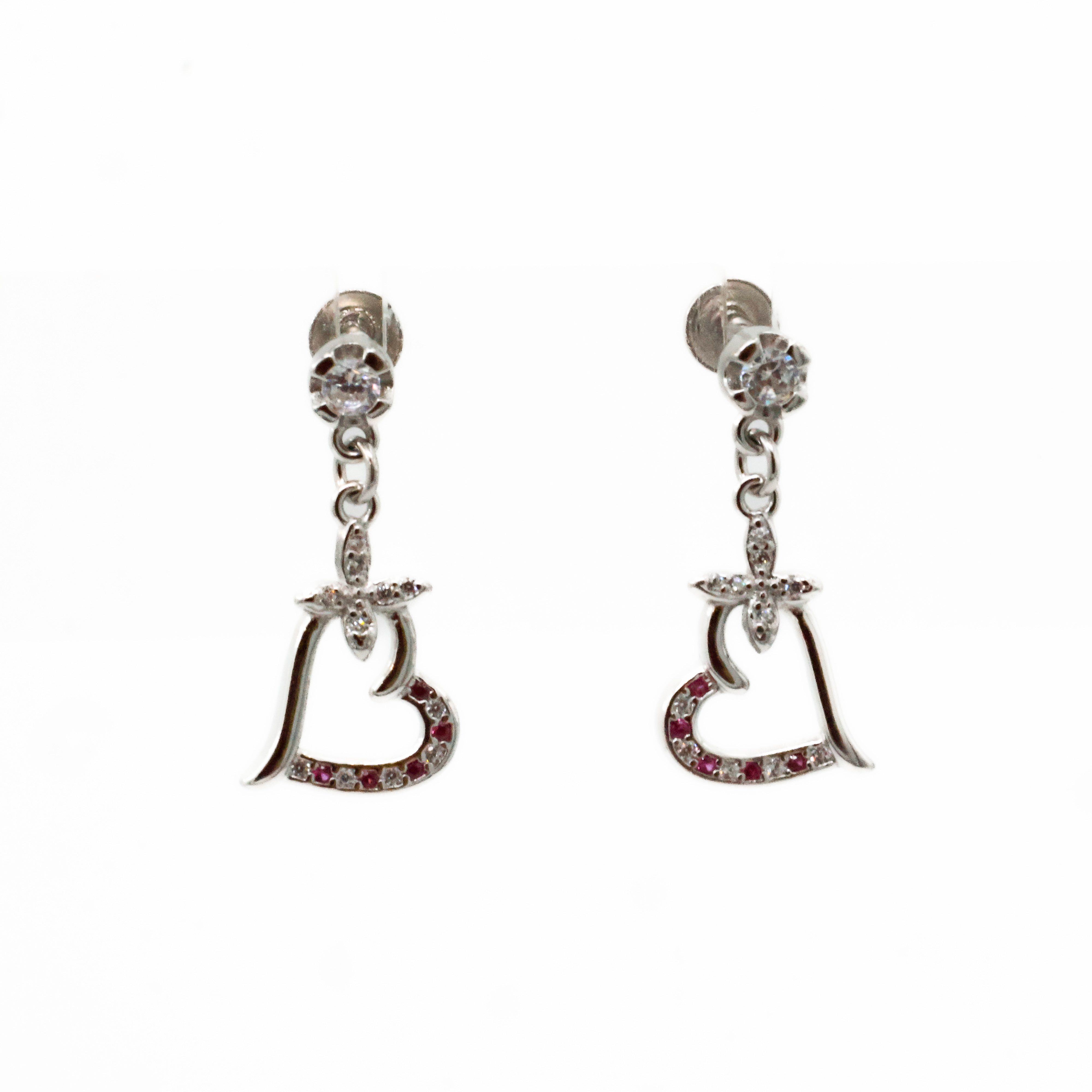 Arham Silver Palace - Silver Heart Earrings