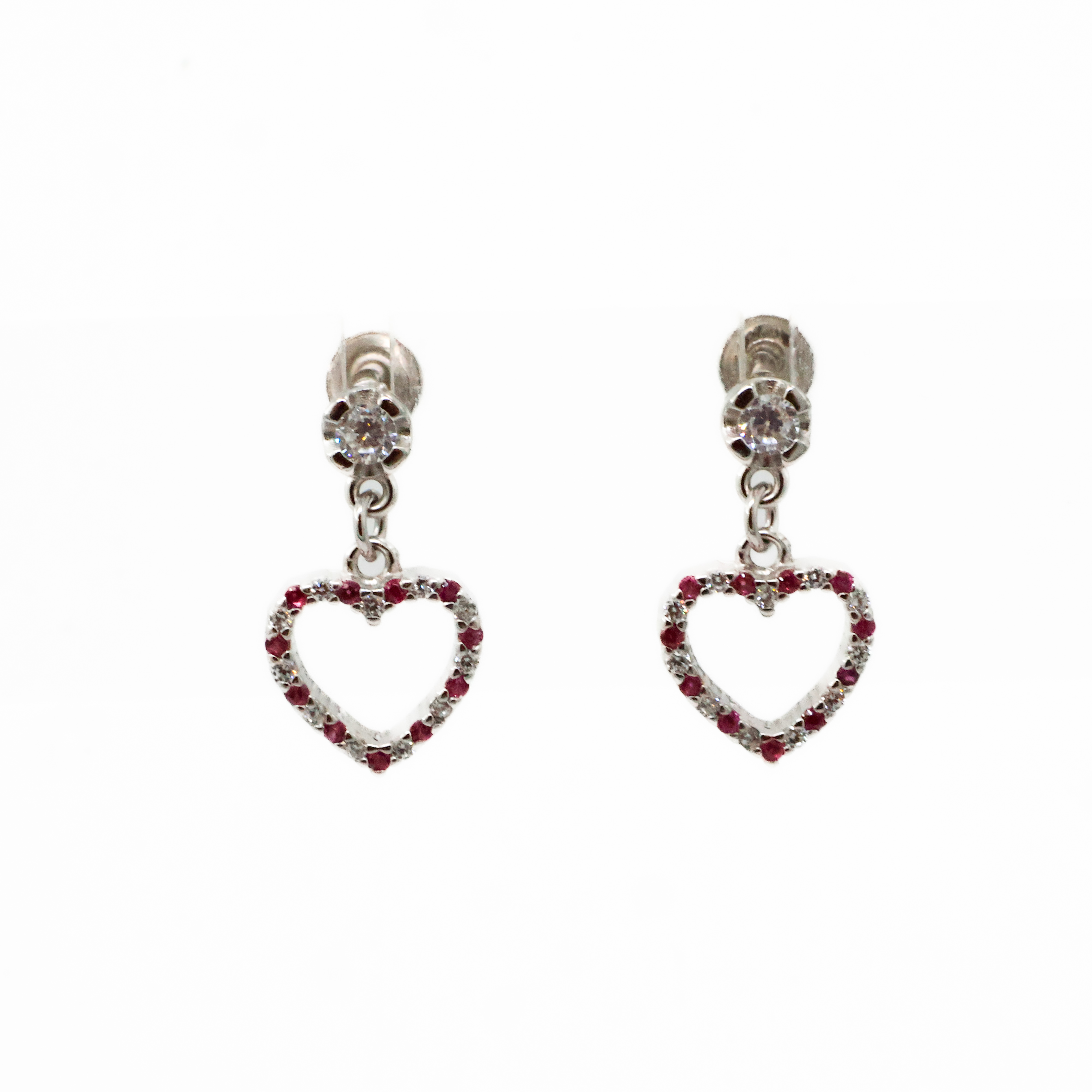 Arham Silver Palace - Silver Heart Earrings