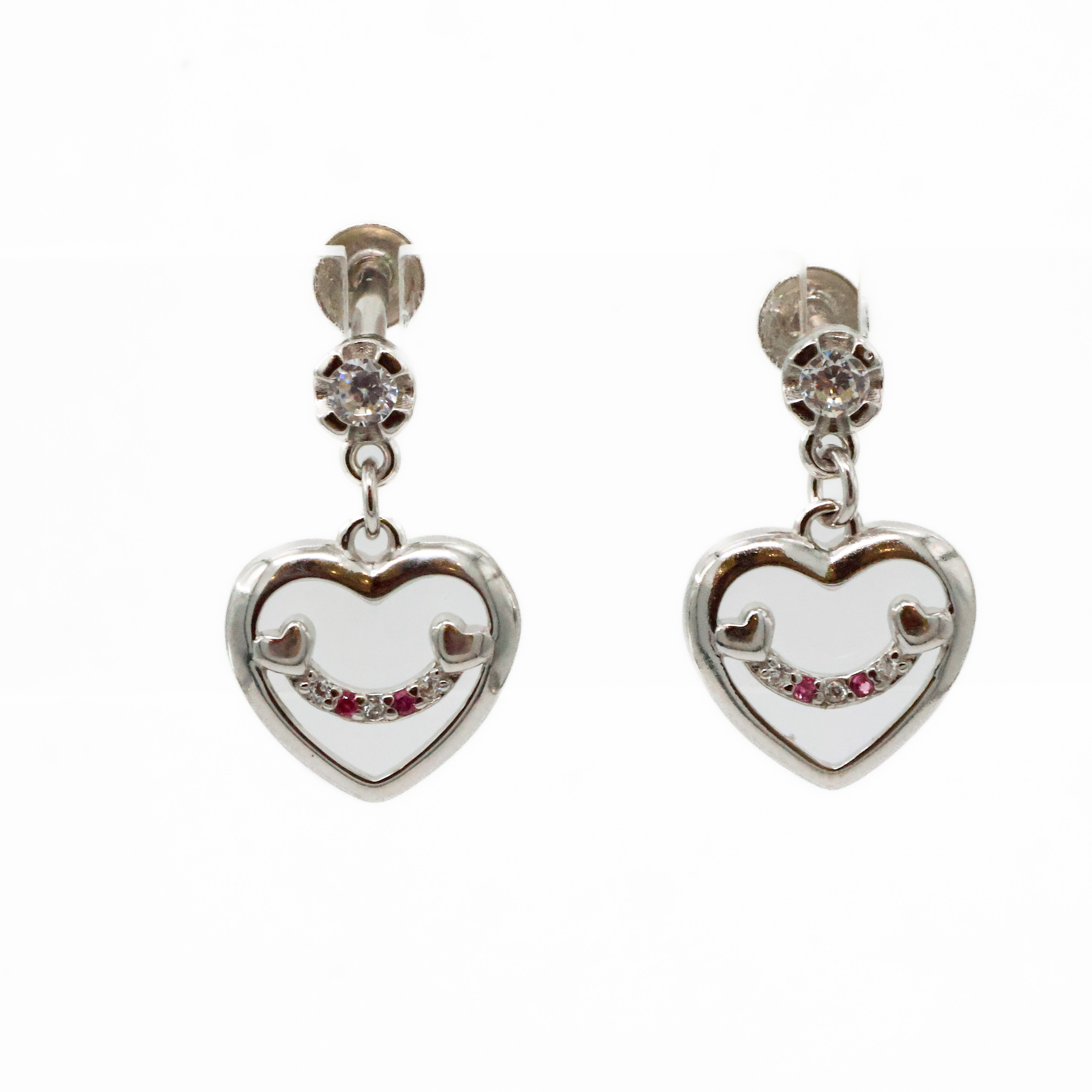 Arham Silver Palace - Silver Heart Earrings