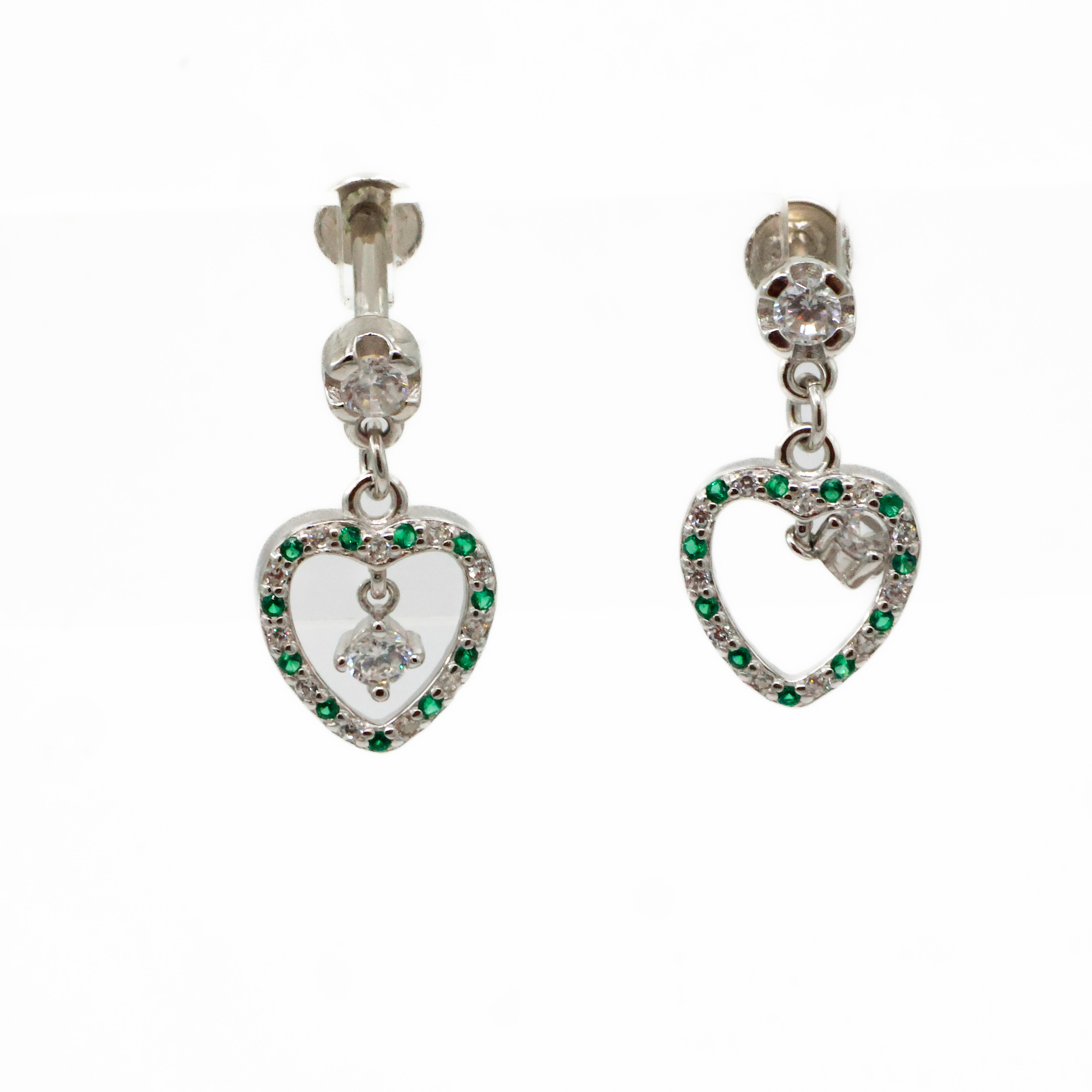 Arham Silver Palace - Silver Heart Earrings