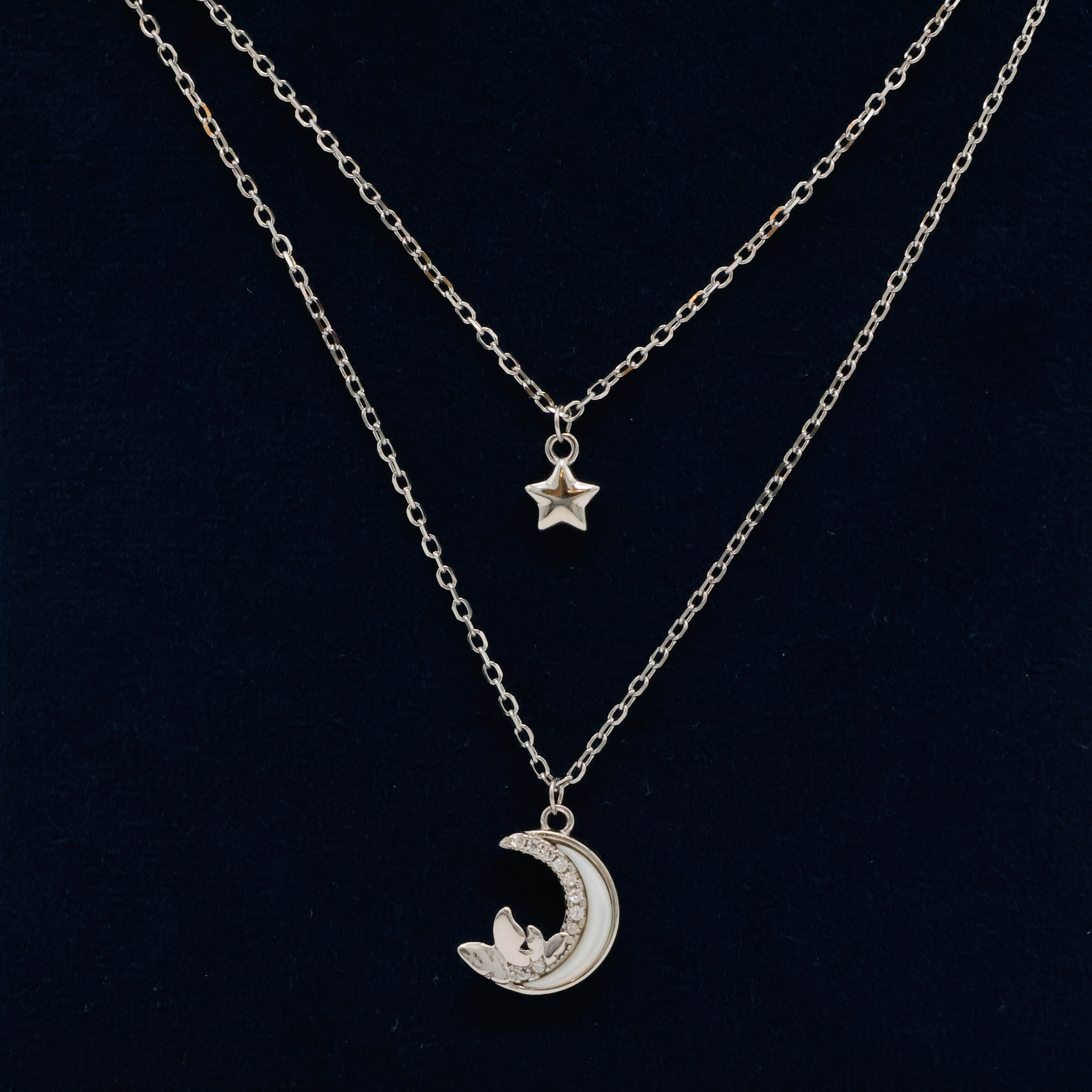 Arham Silver Palace - Silver Moon Necklace