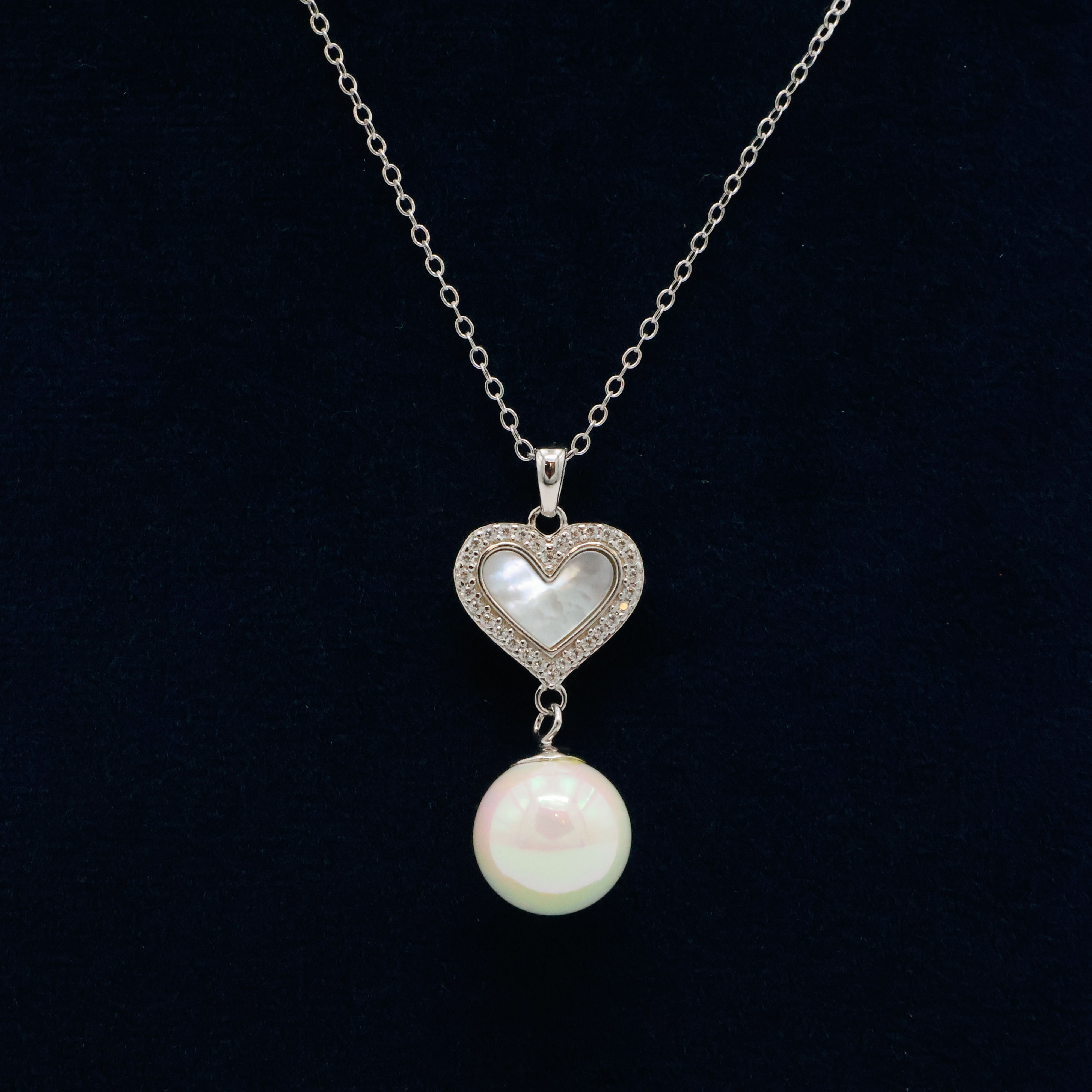 Arham Silver Palace - Pearl Heart Pendant