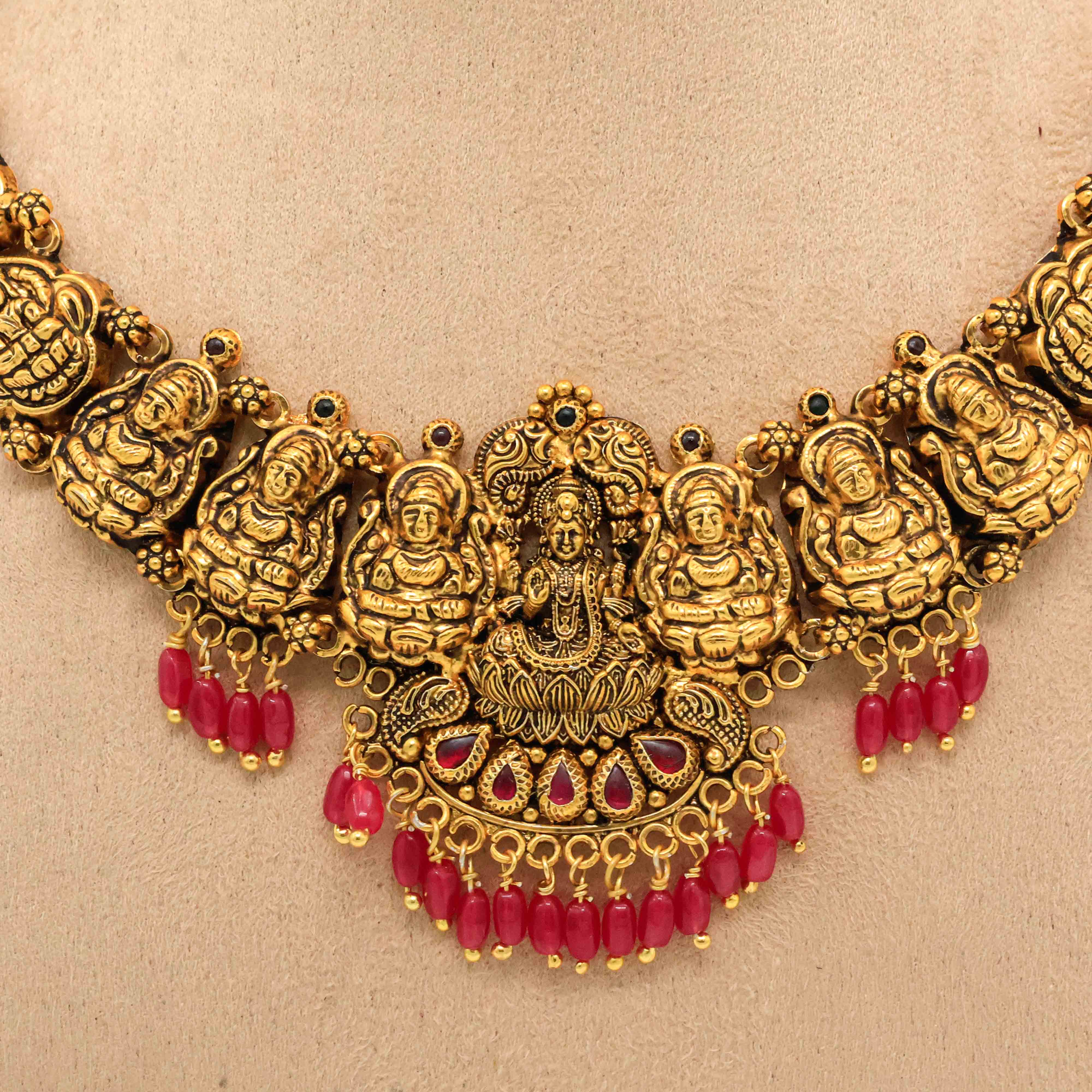 Arham Silver Palace - Gold Lakshmi Necklace