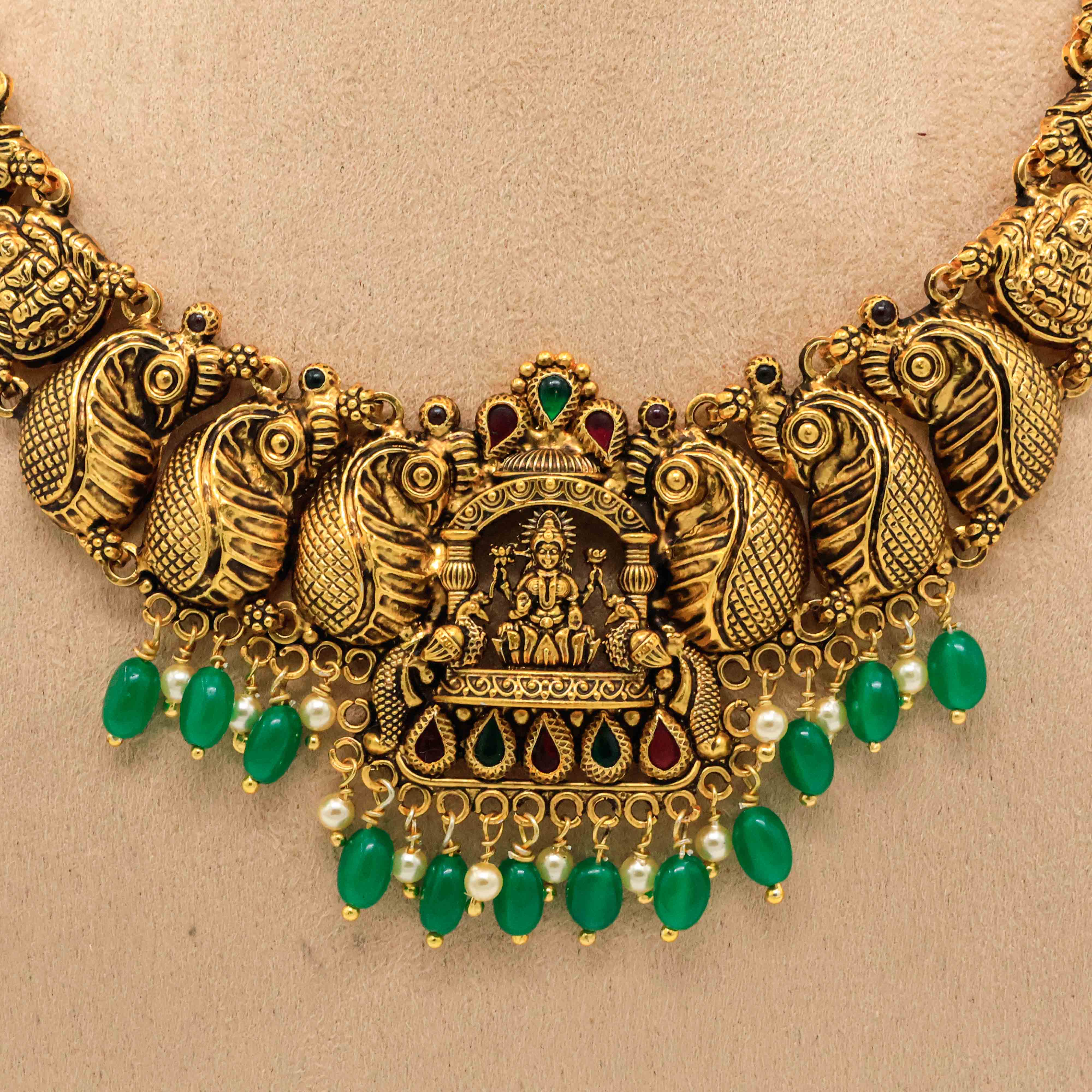 Arham Silver Palace - Gold Lakshmi Necklace