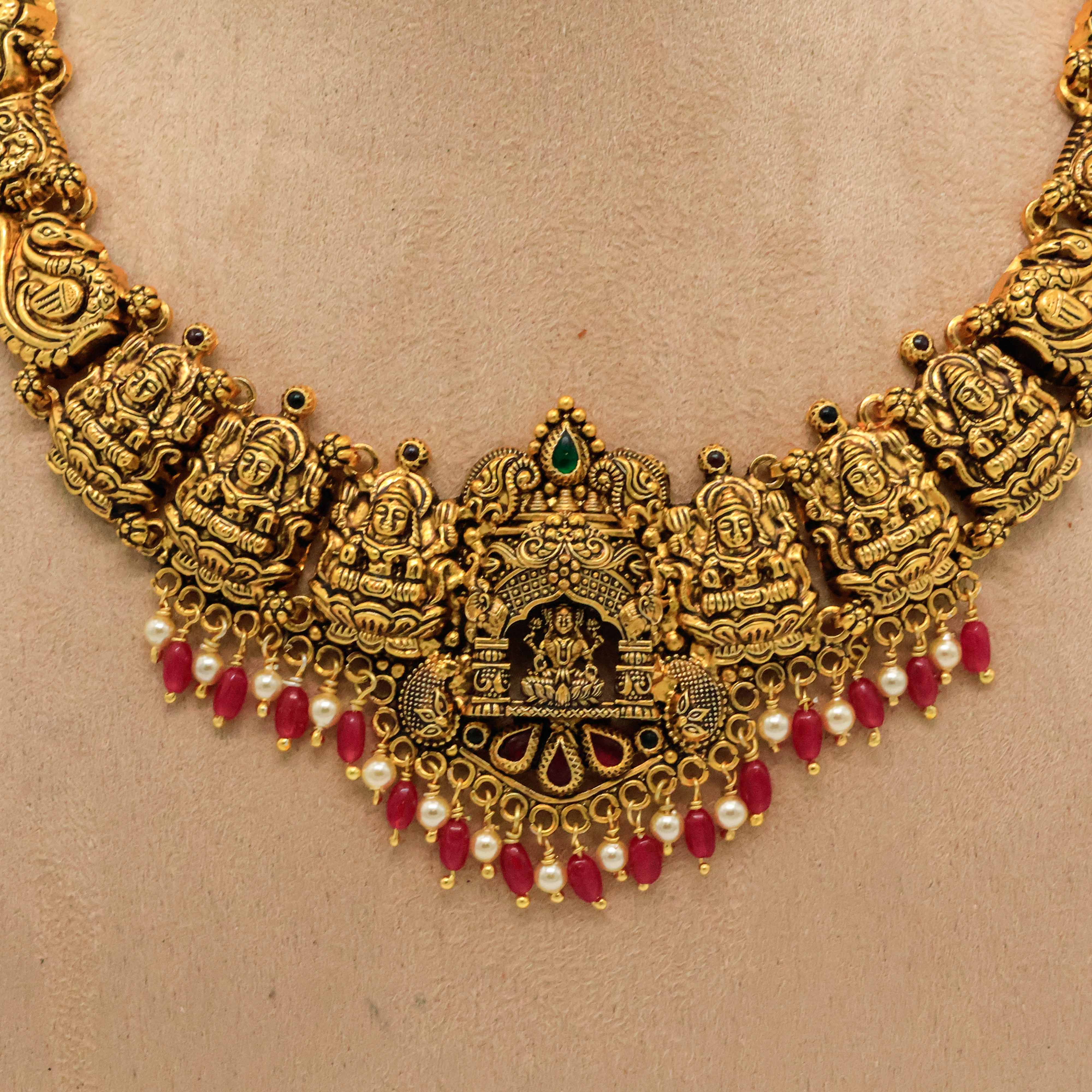 Arham Silver Palace - Gold Temple Necklace