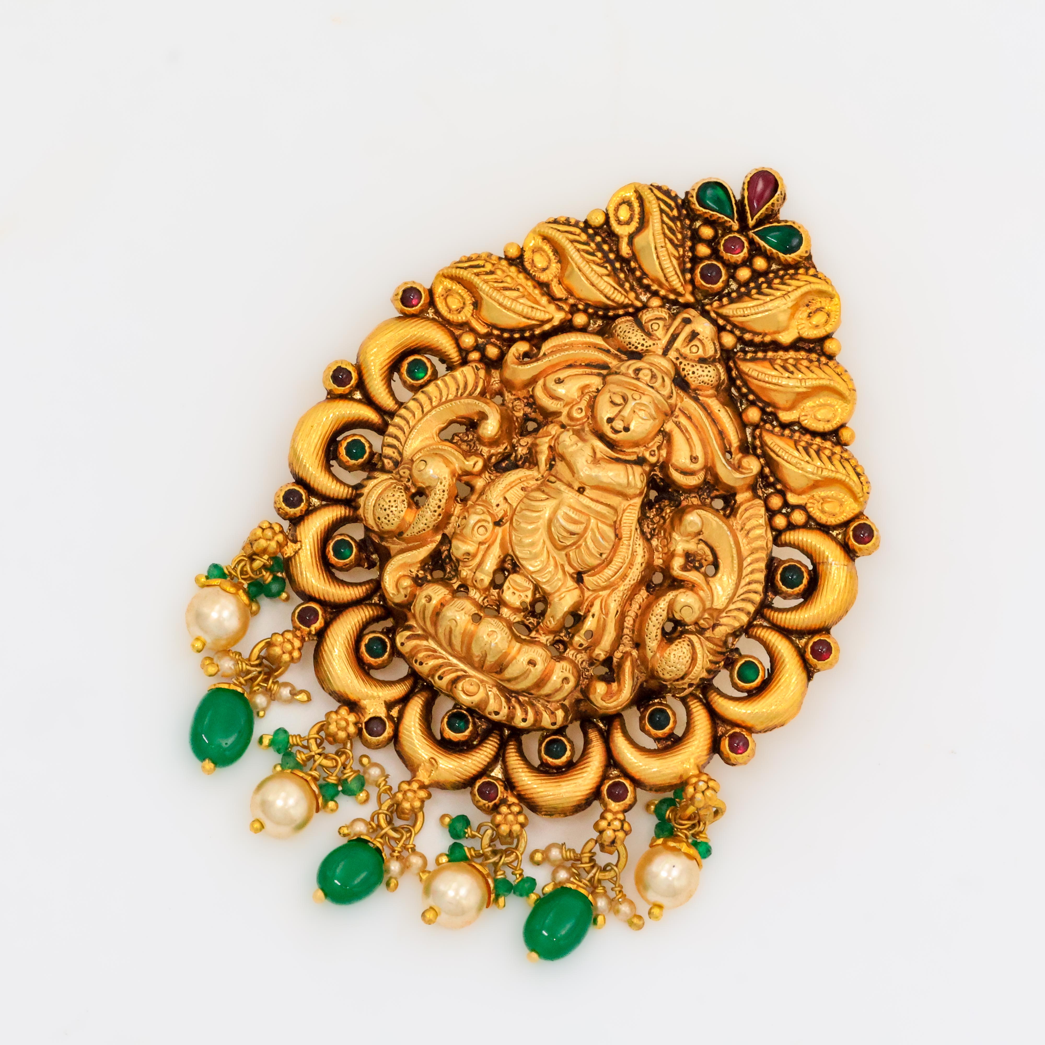 Arham Silver Palace - Gold Krishna Pendant