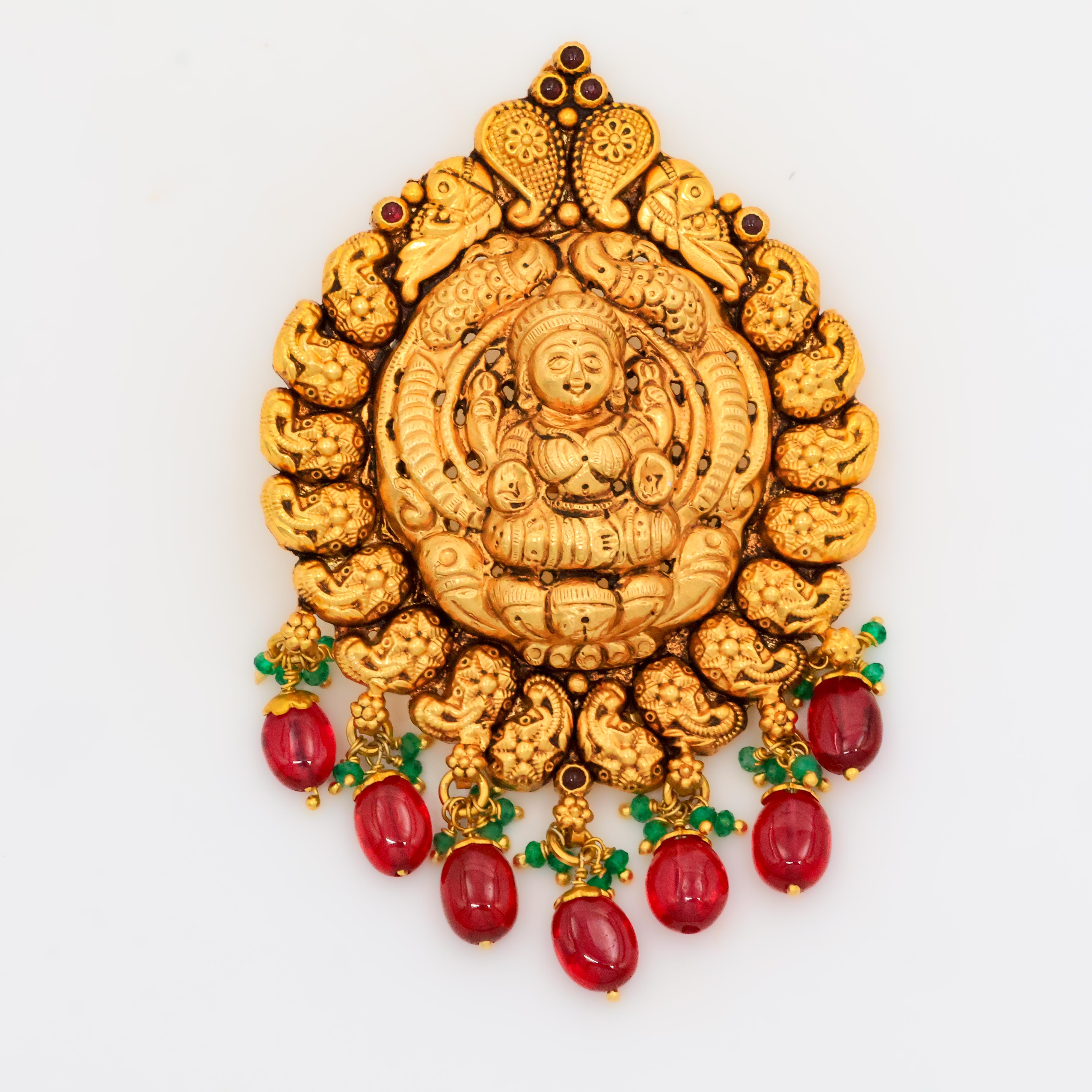 Arham Silver Palace - Gold Lakshmi Pendant