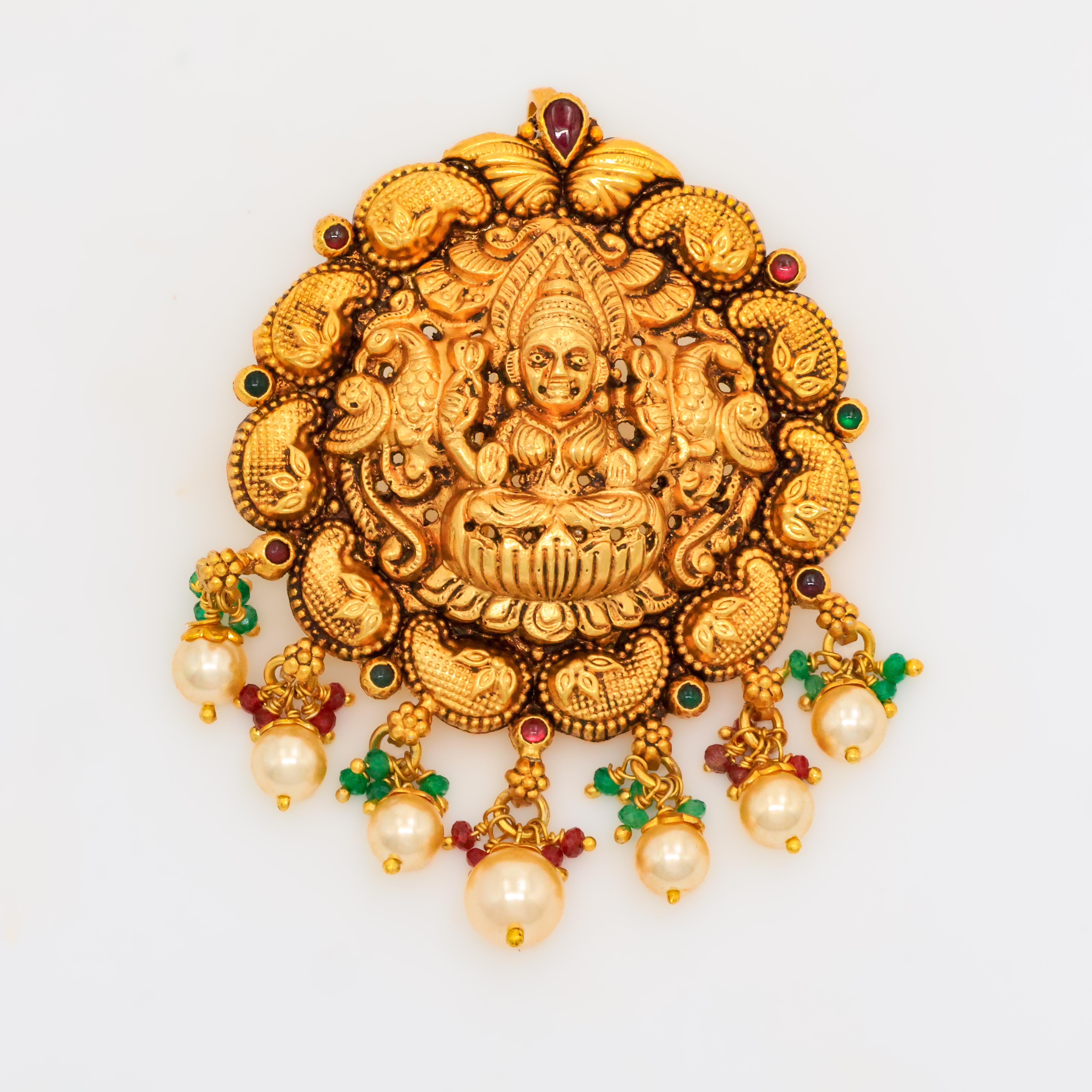 Arham Silver Palace - Gold Lakshmi Pendant