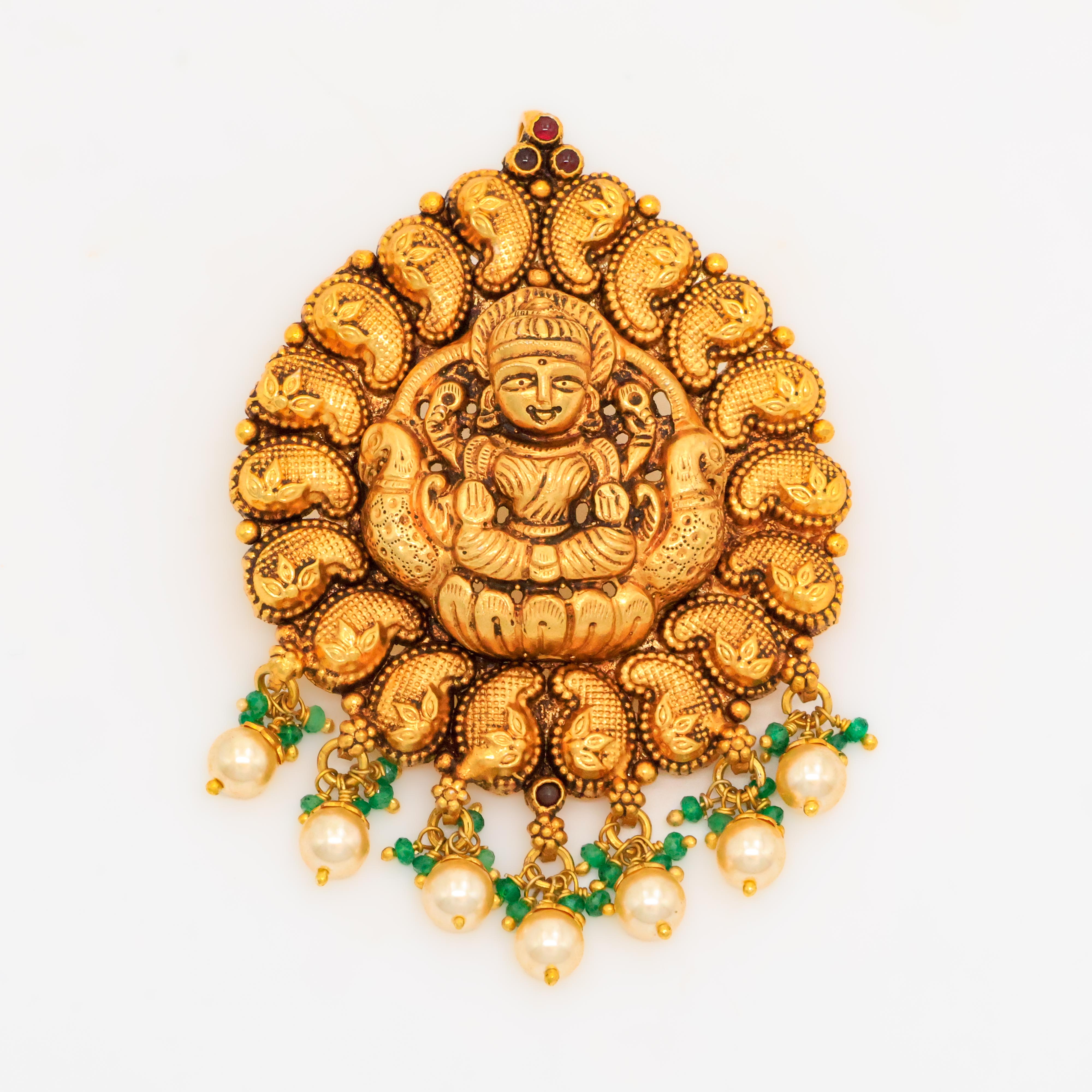 Arham Silver Palace - Gold Lakshmi Pendant