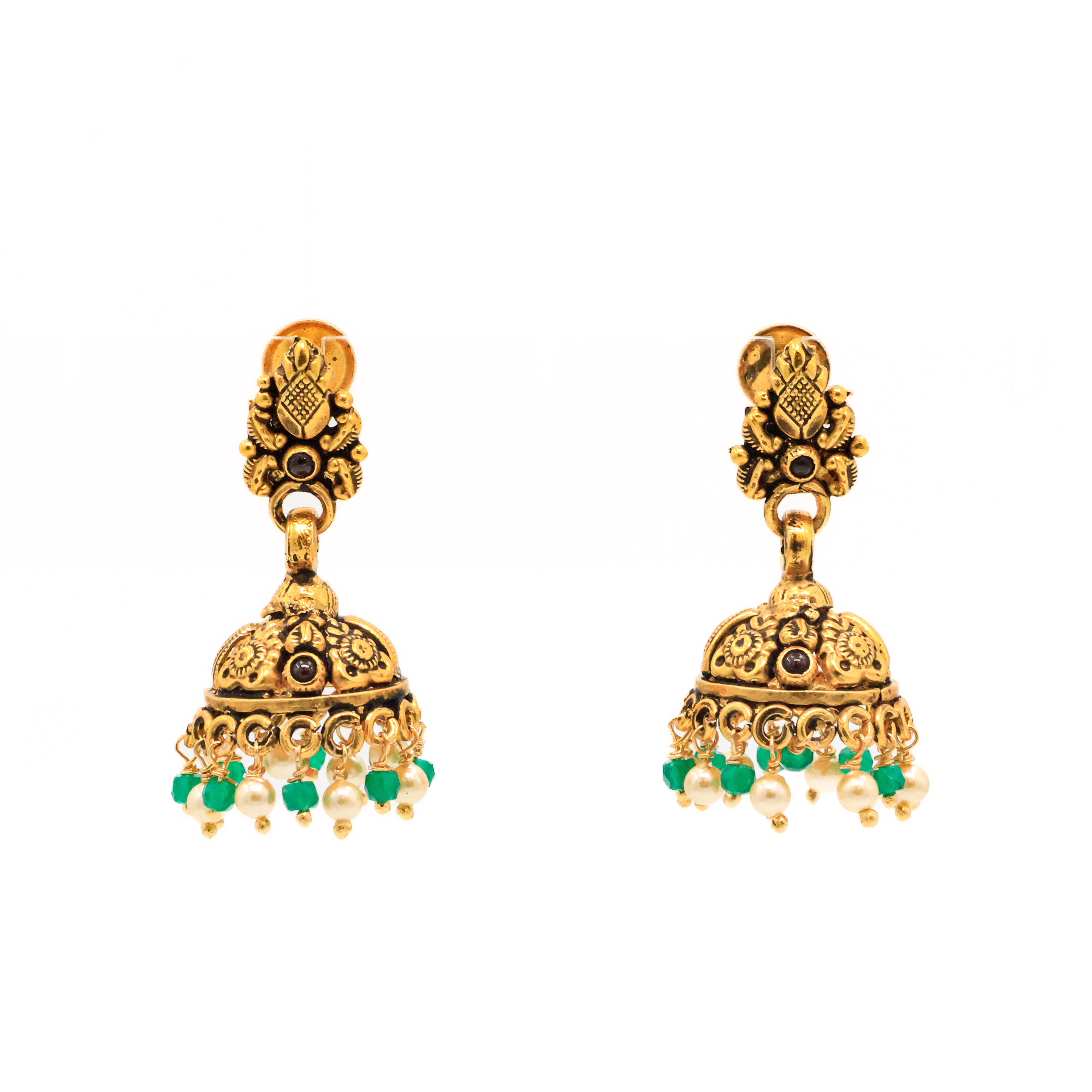 Arham Silver Palace - Gold Jhumka Earrings