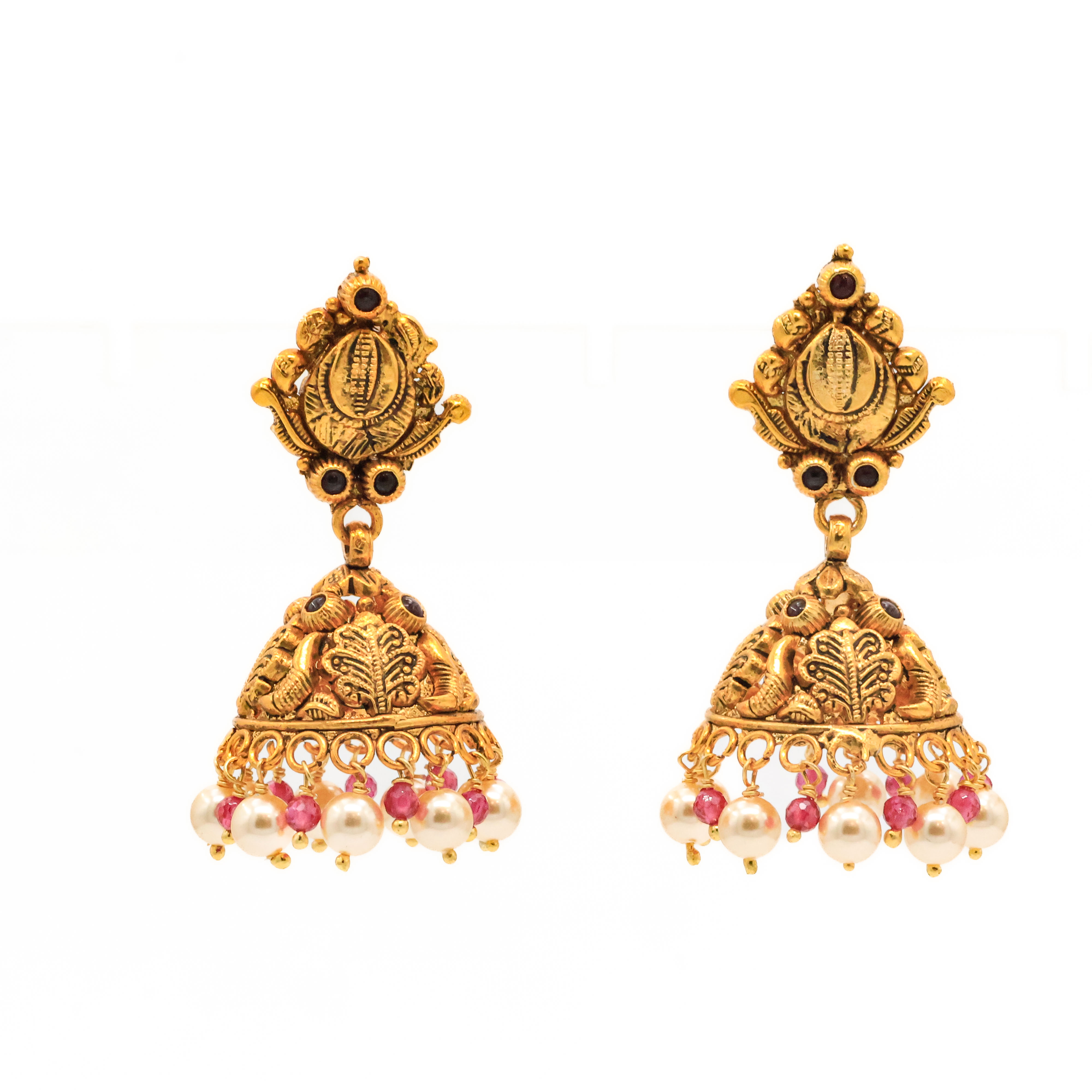 Arham Silver Palace - Gold Jhumka Earrings