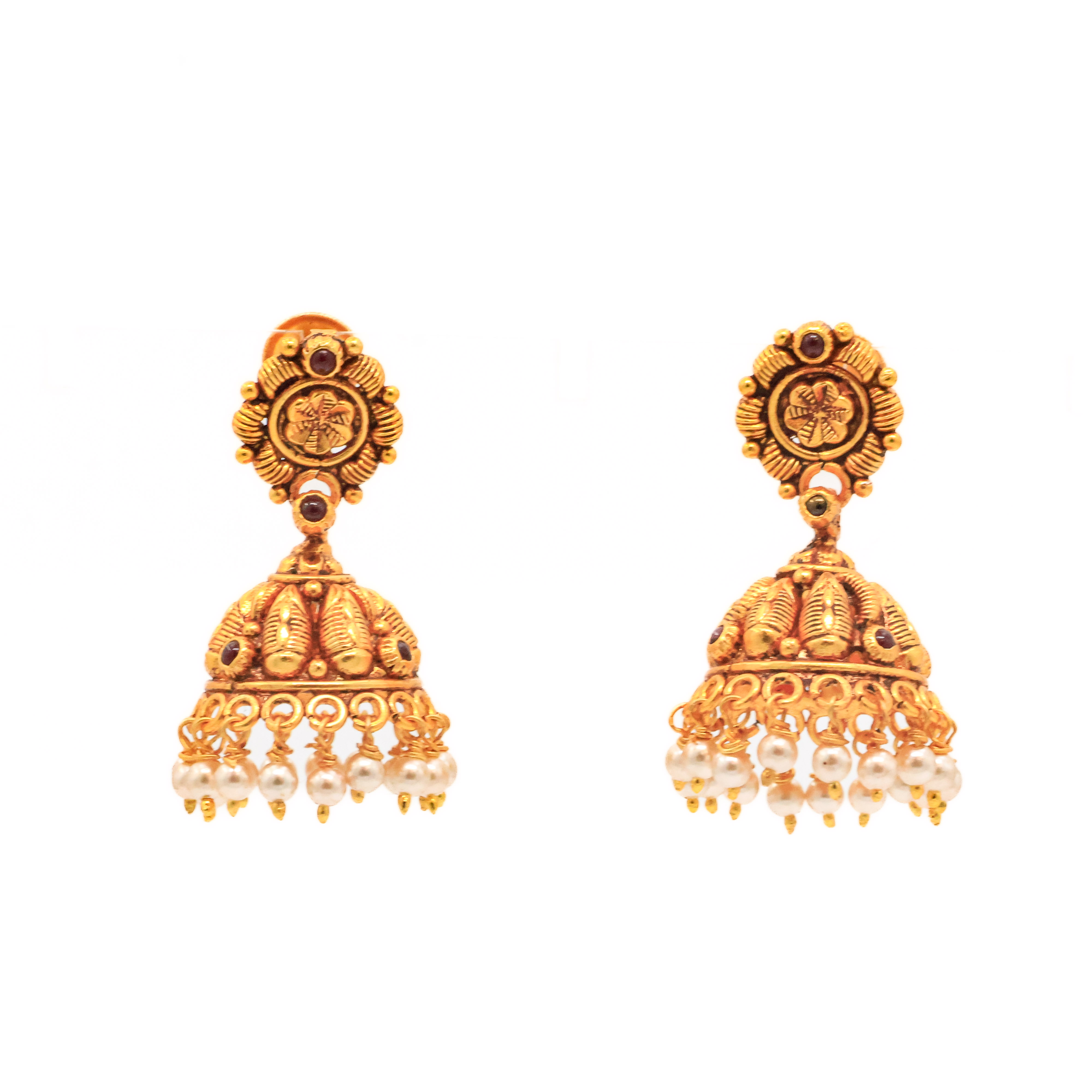 Arham Silver Palace - Gold Jhumka Earrings