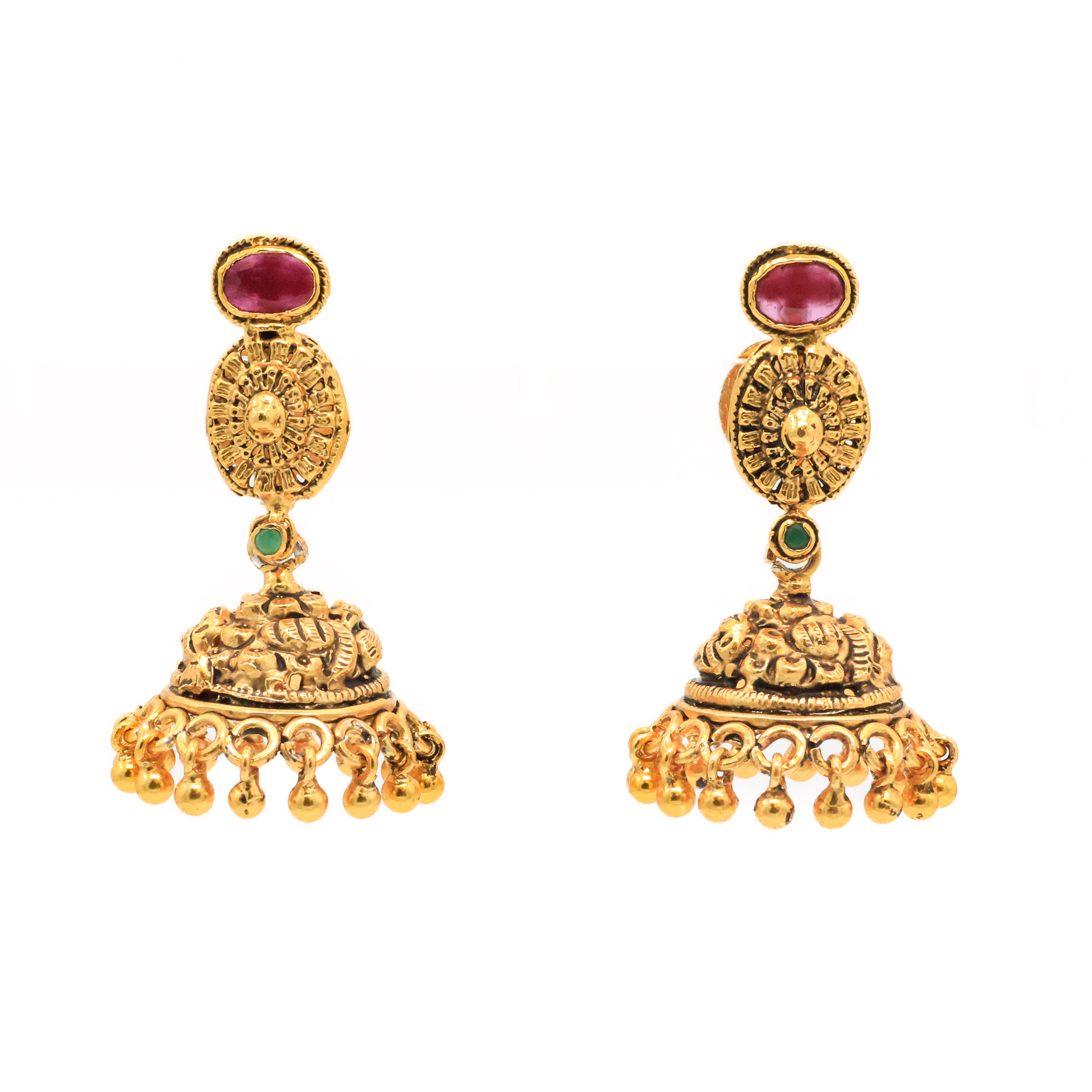 Arham Silver Palace - Gold Jhumka Earrings