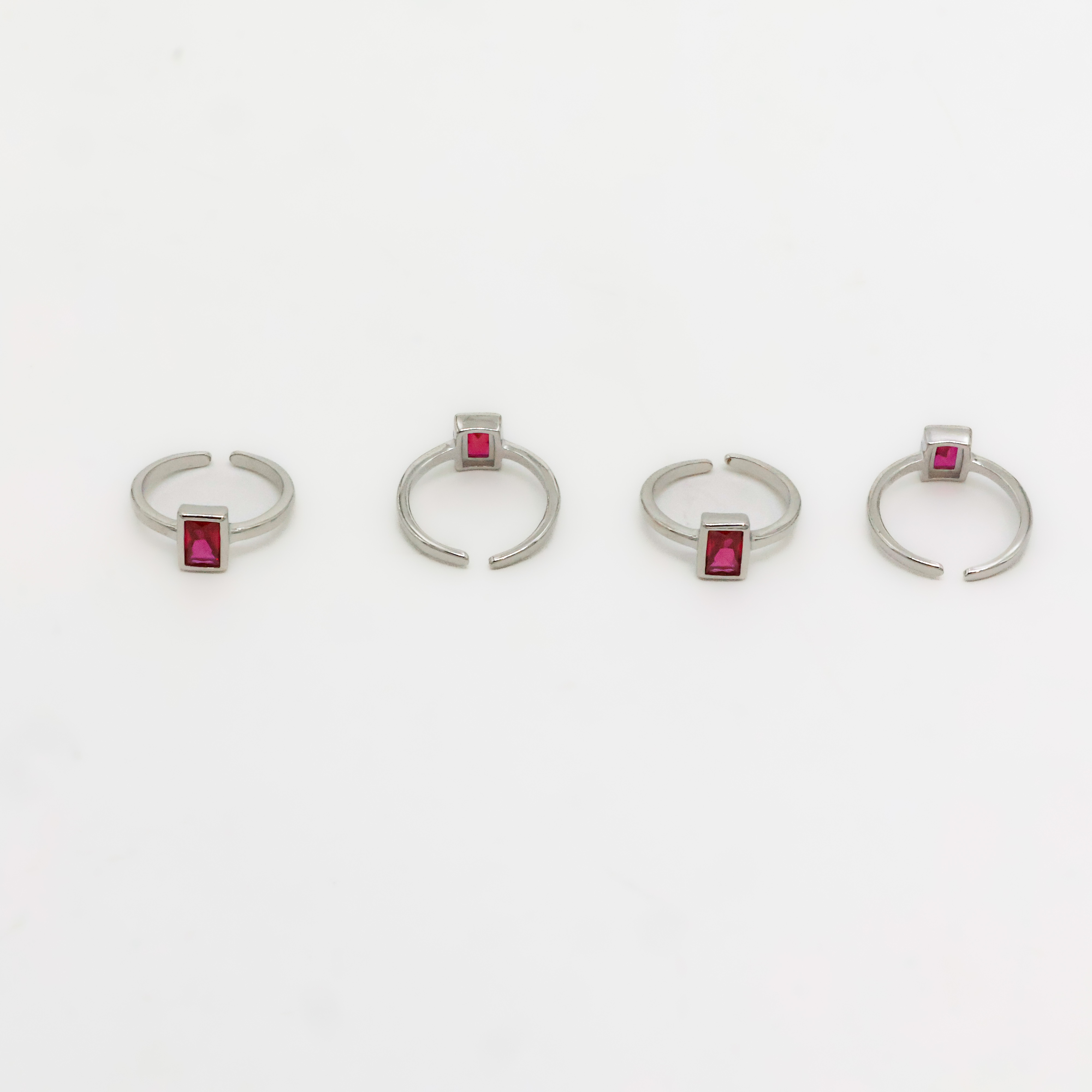 Arham Silver Palace - Silver Ruby Toe Rings