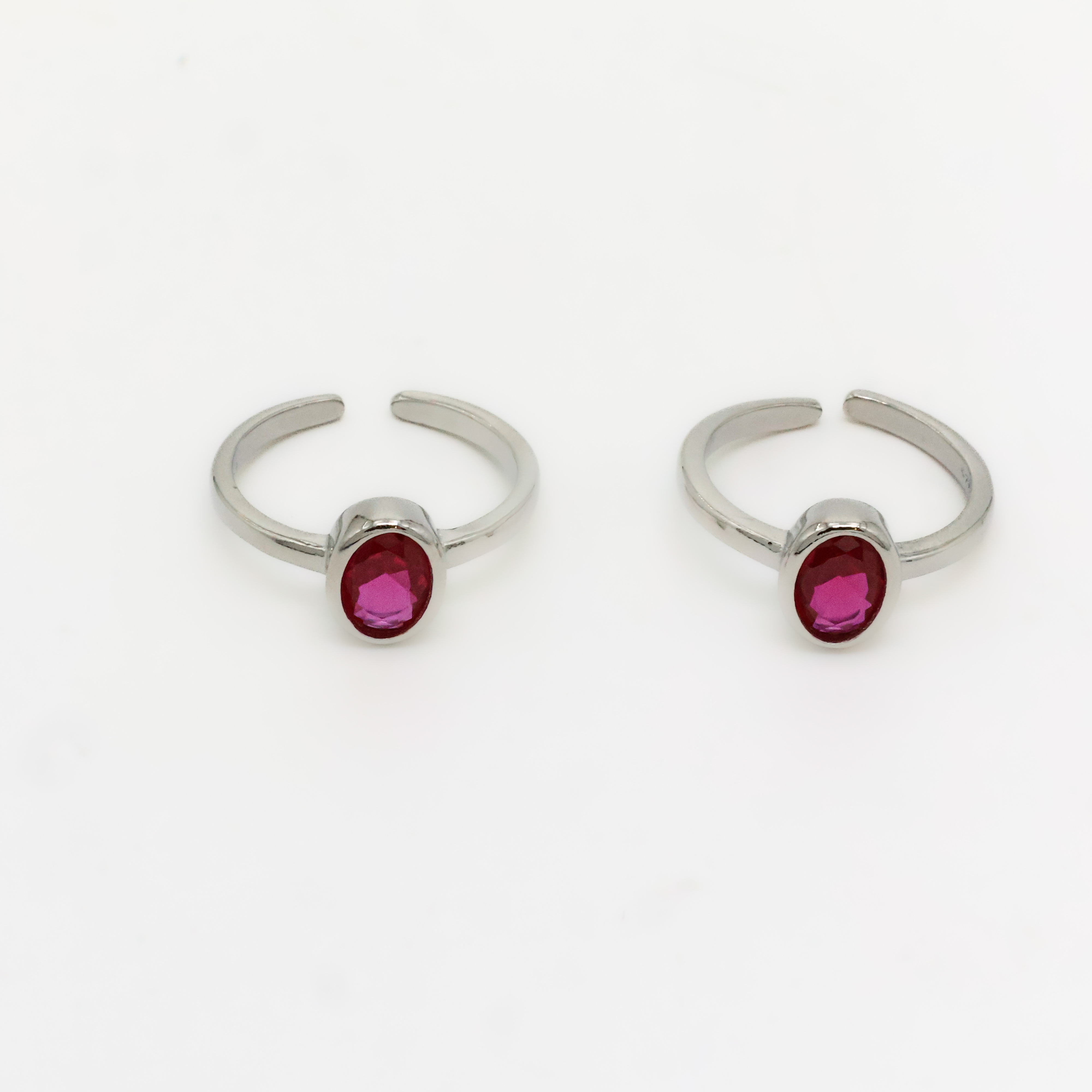 Arham Silver Palace - Silver Ruby Toe Rings