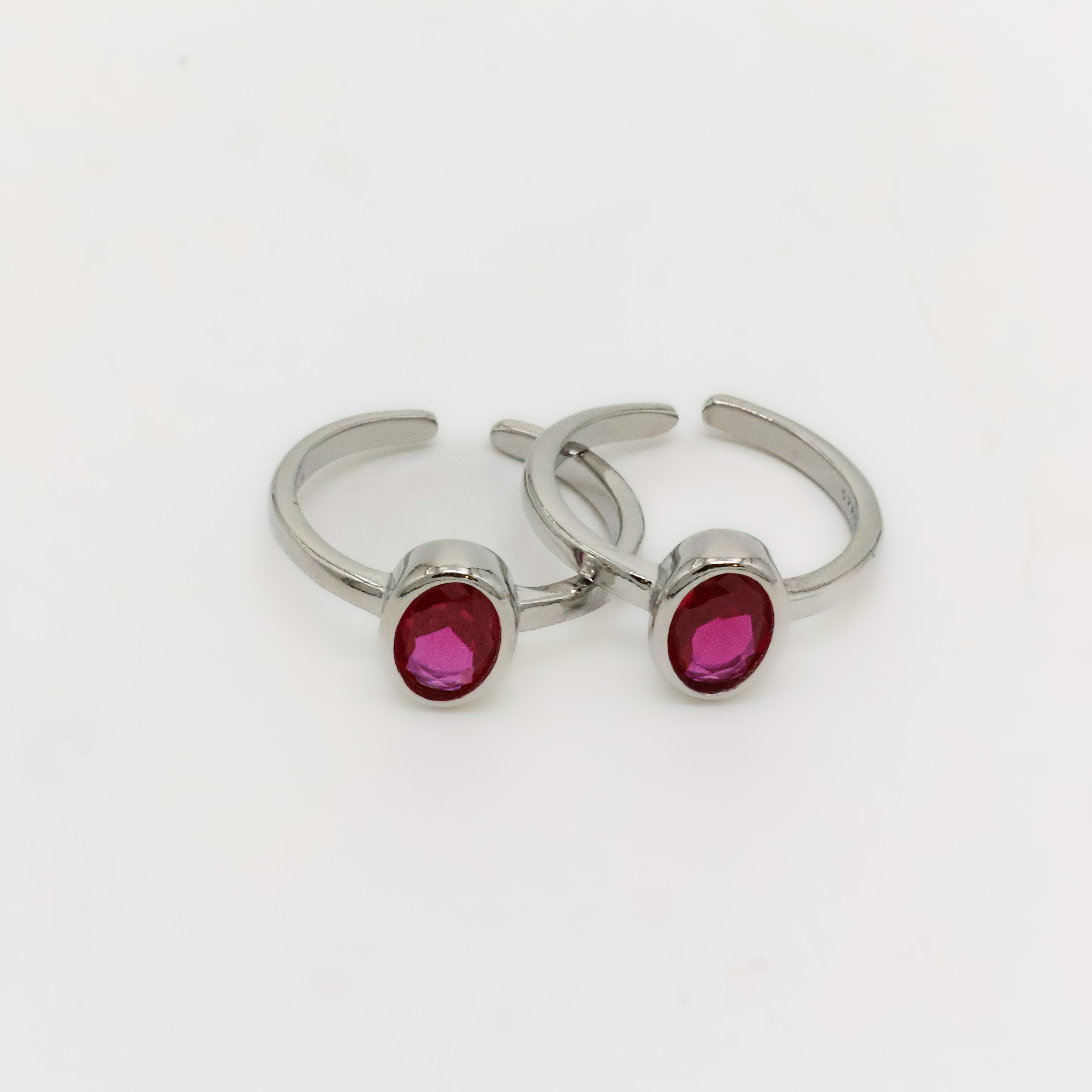Arham Silver Palace - Silver Ruby Toe Rings