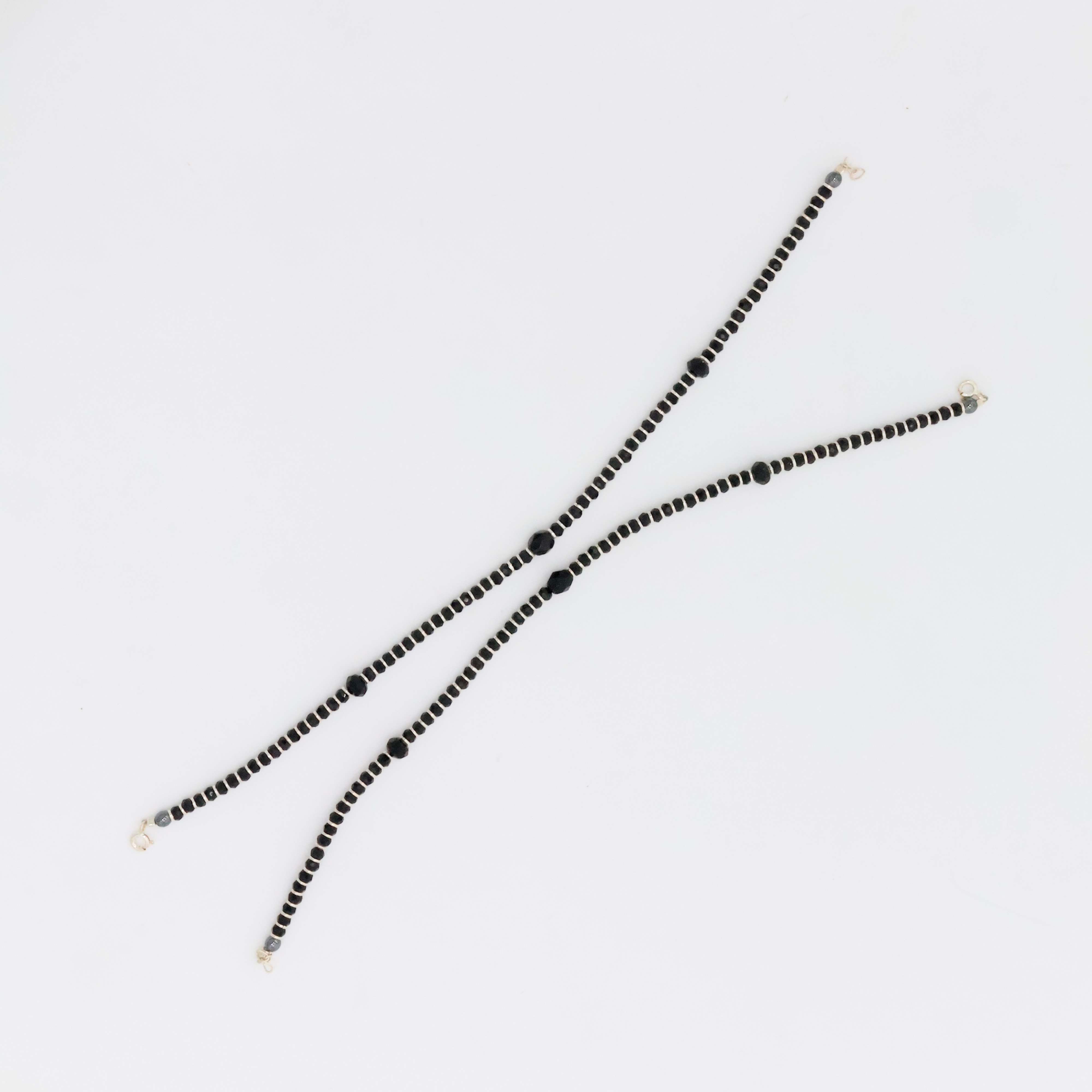 Arham Silver Palace - Silver Beaded Anklets