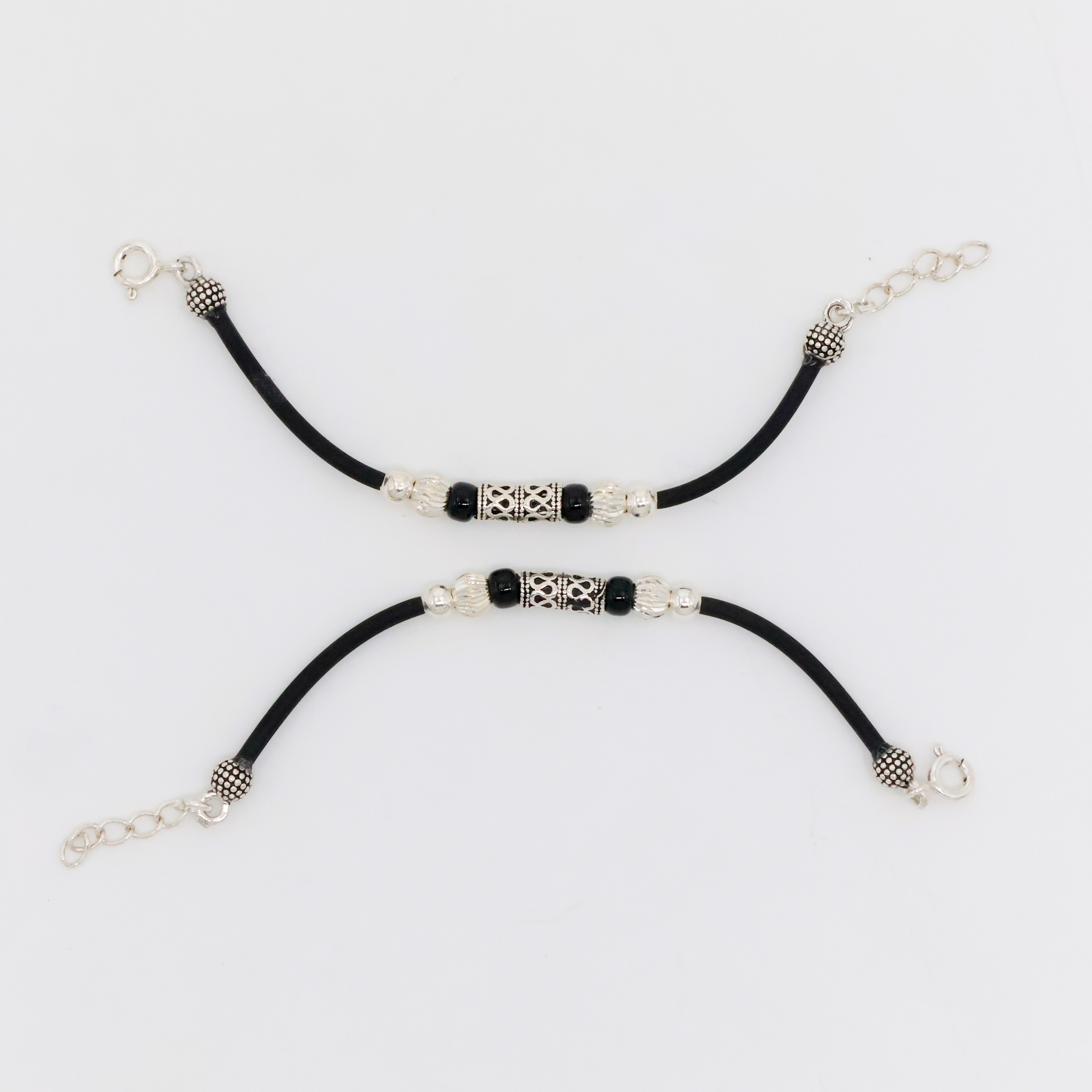 Arham Silver Palace - Silver Beaded Anklets