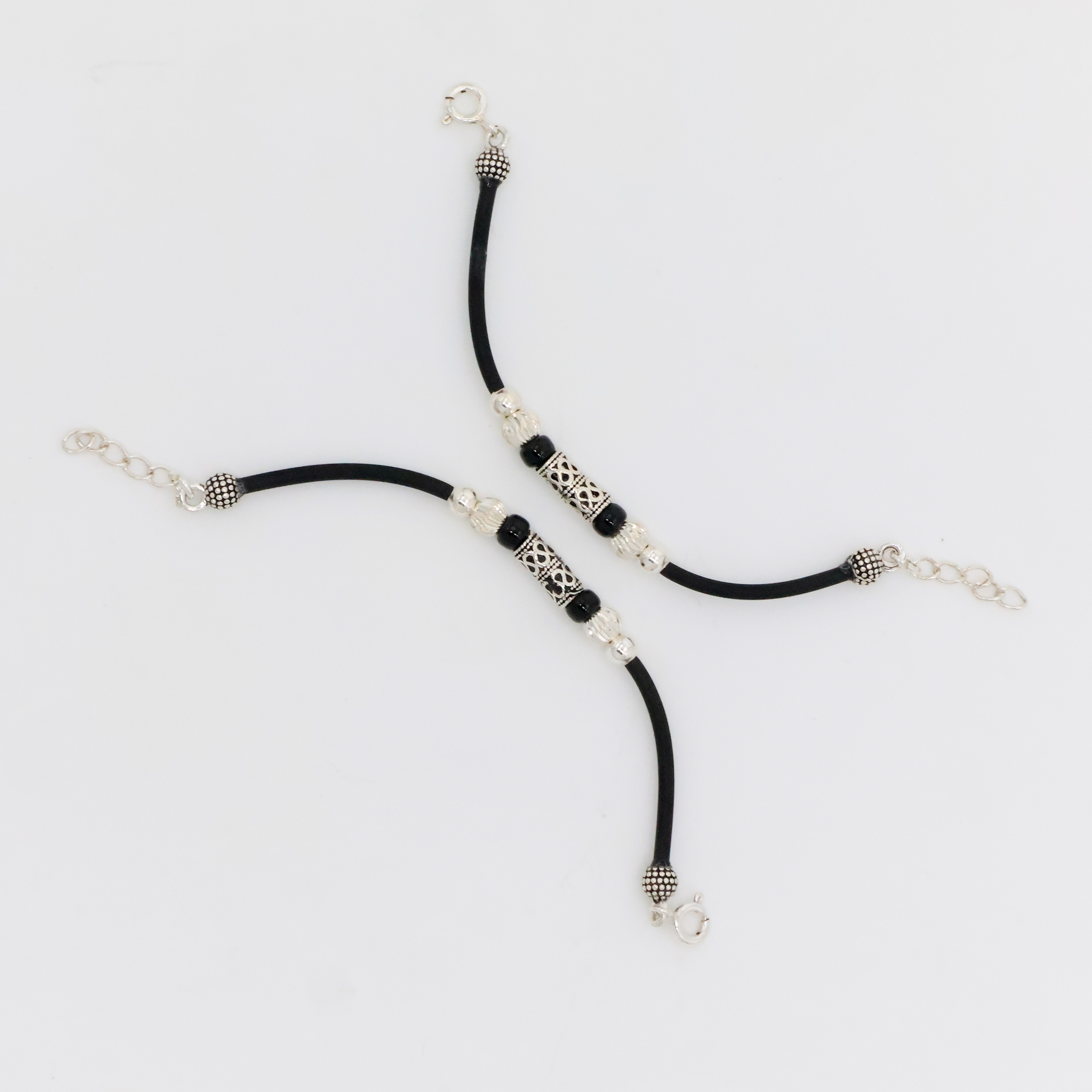 Arham Silver Palace - Silver Beaded Anklets