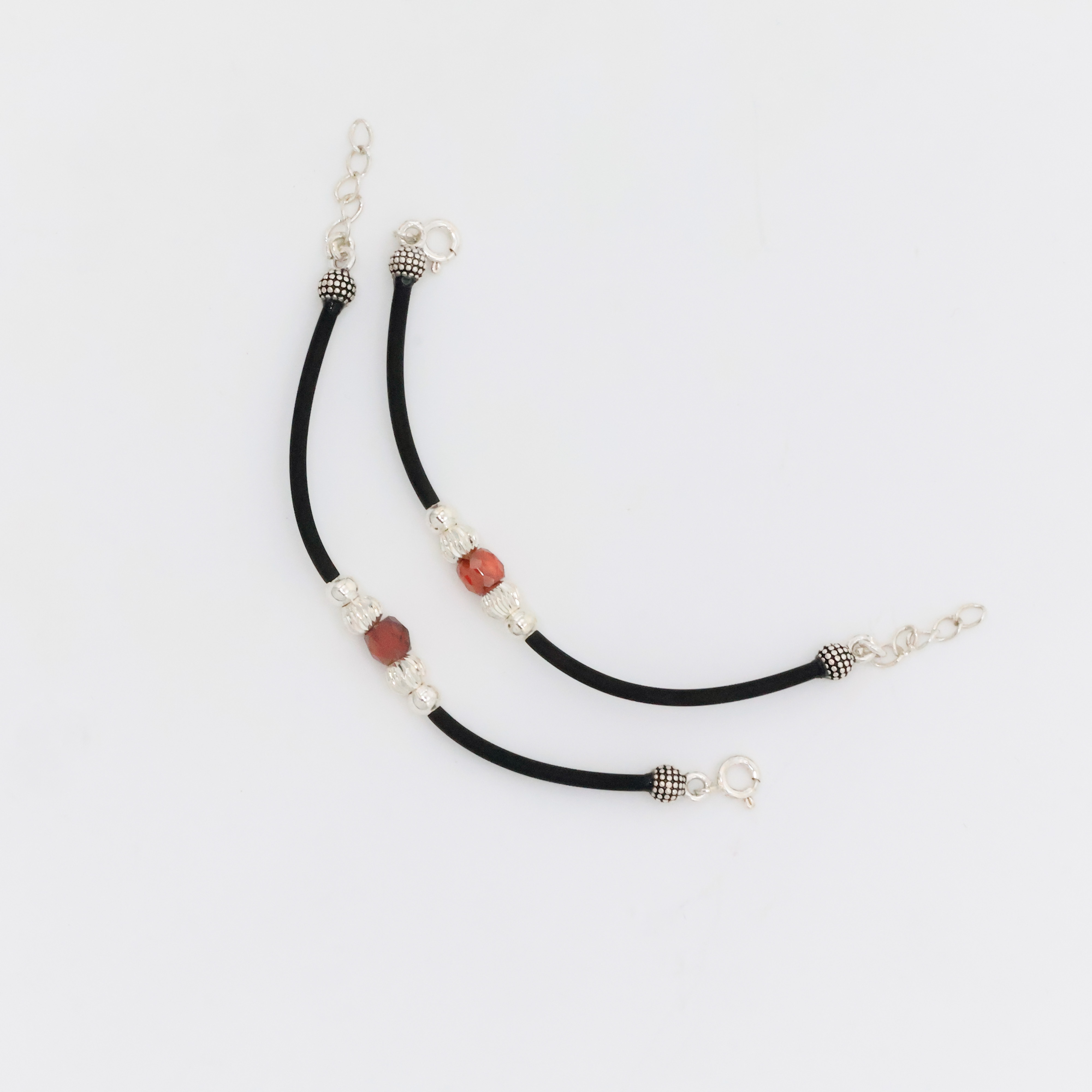 Arham Silver Palace - Silver Beaded Anklets