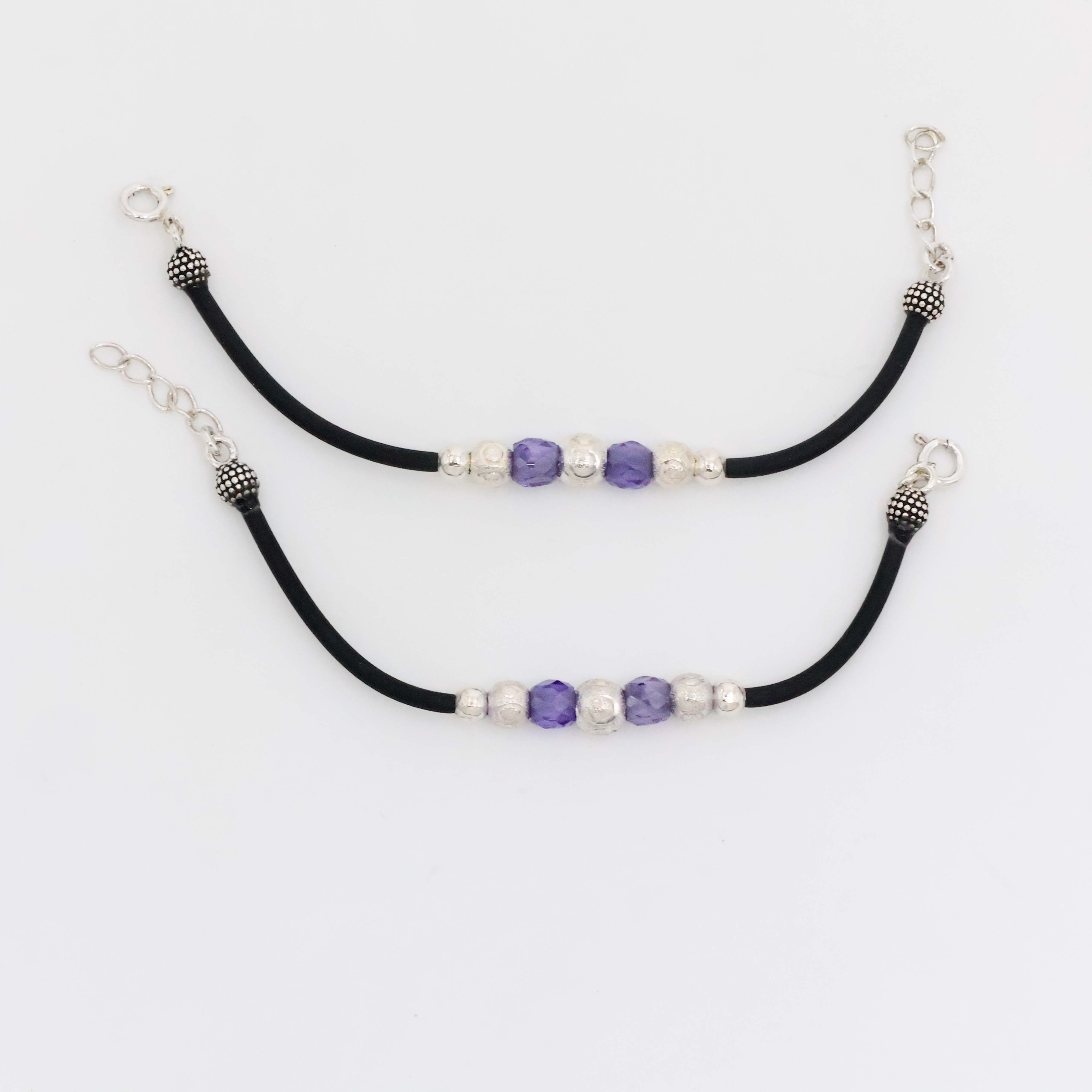 Arham Silver Palace - Silver Beaded Anklets