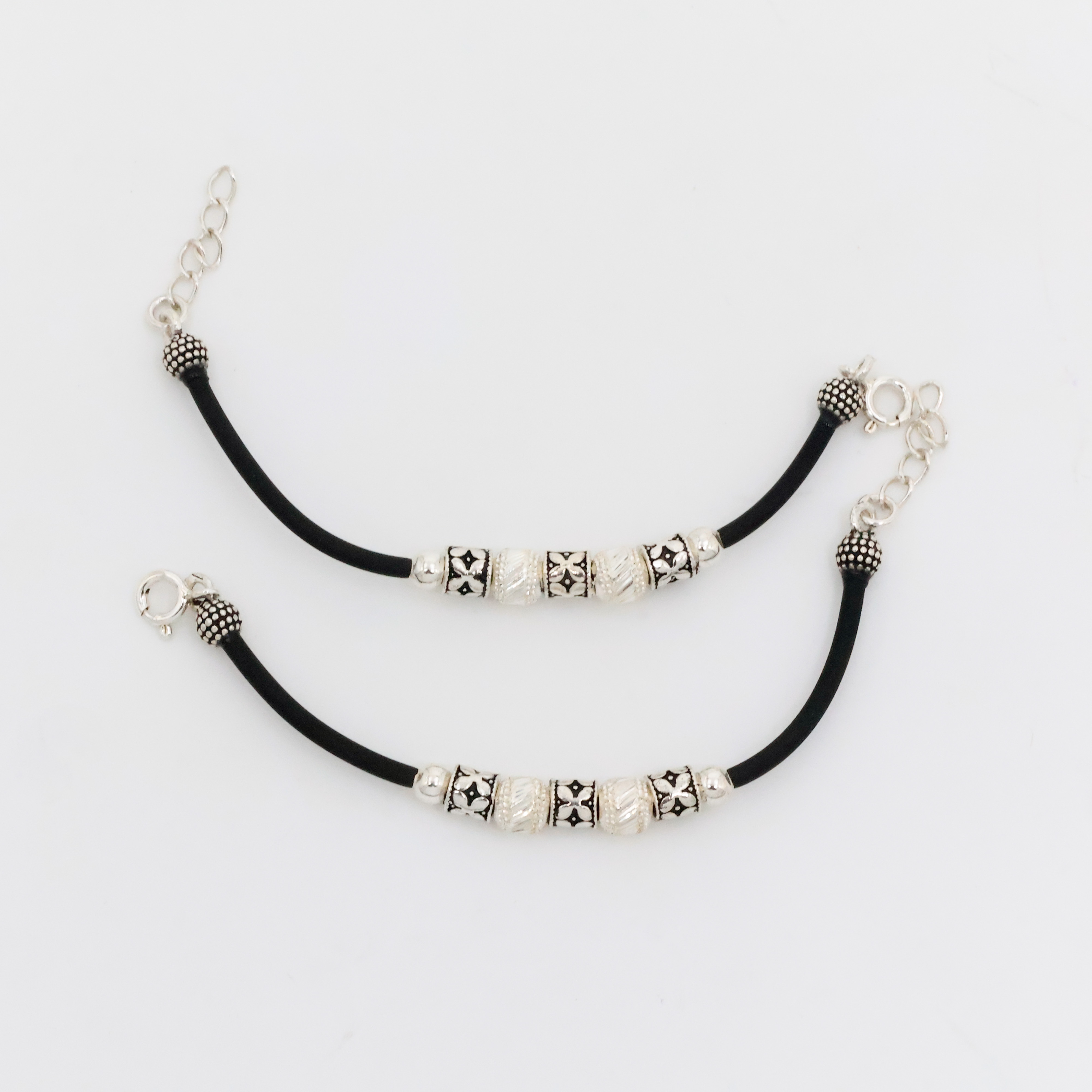 Arham Silver Palace - Silver Beads Anklets