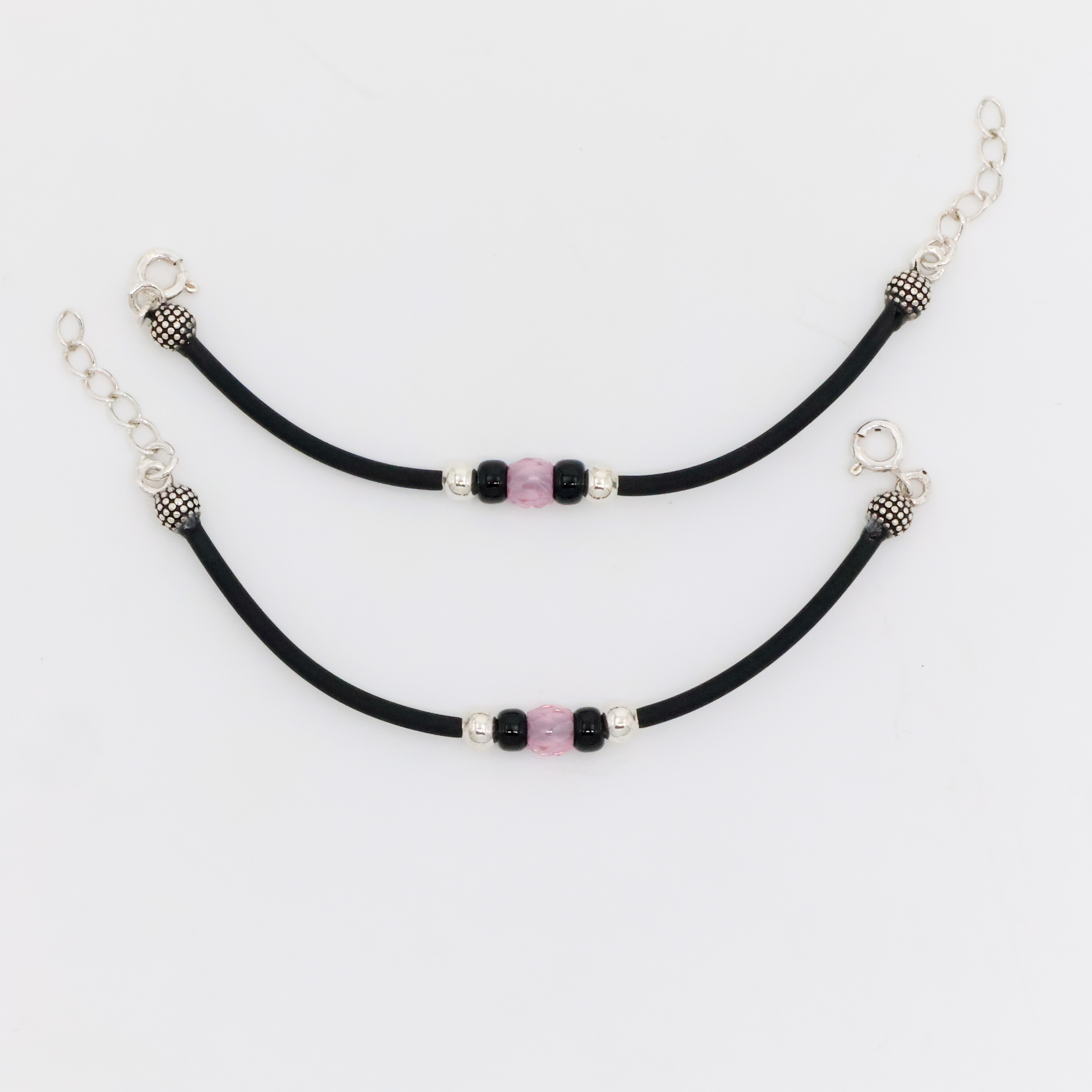 Arham Silver Palace - Silver Beaded Anklets