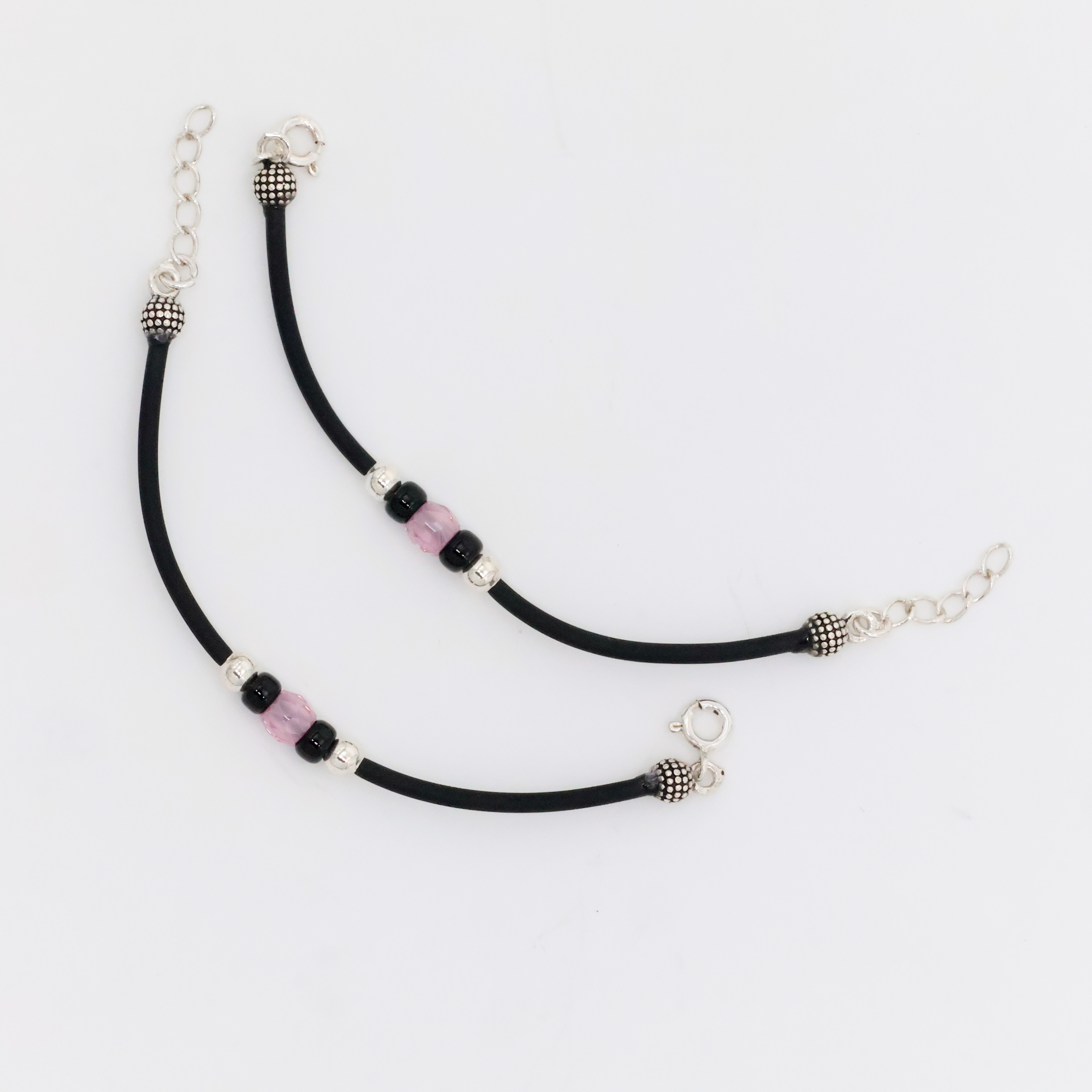 Arham Silver Palace - Silver Beaded Anklets