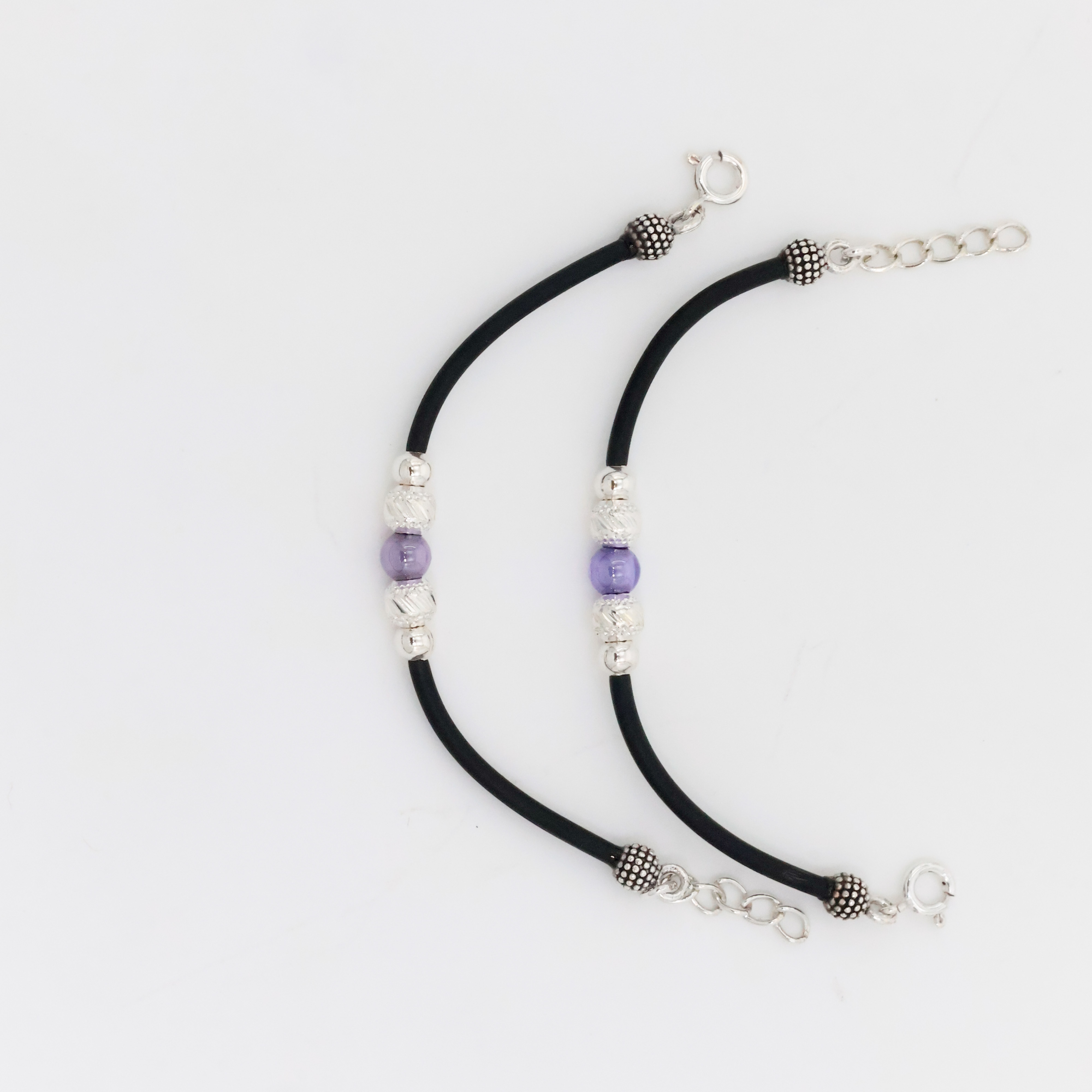 Arham Silver Palace - Silver Beaded Anklets