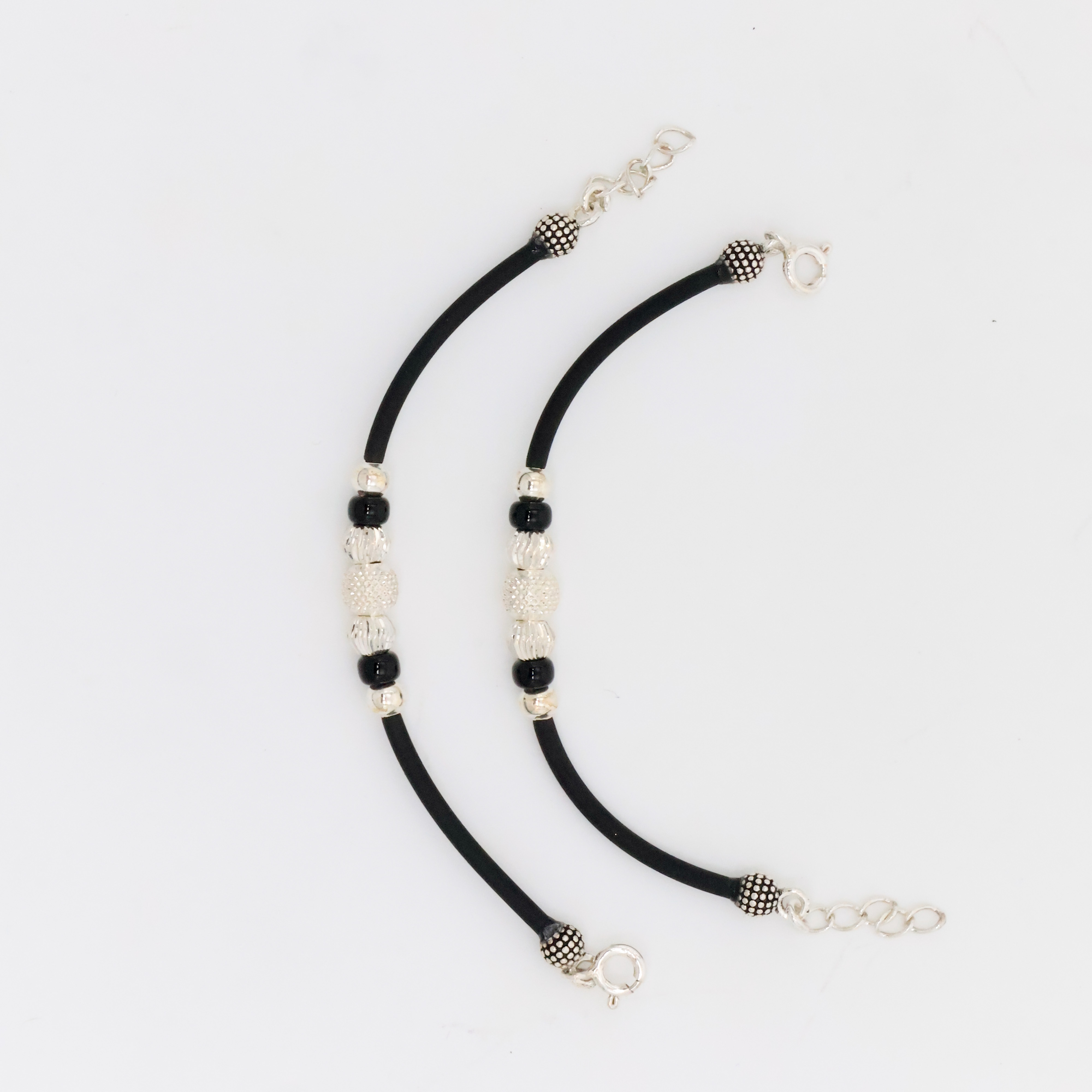 Arham Silver Palace - Silver Beaded Anklets