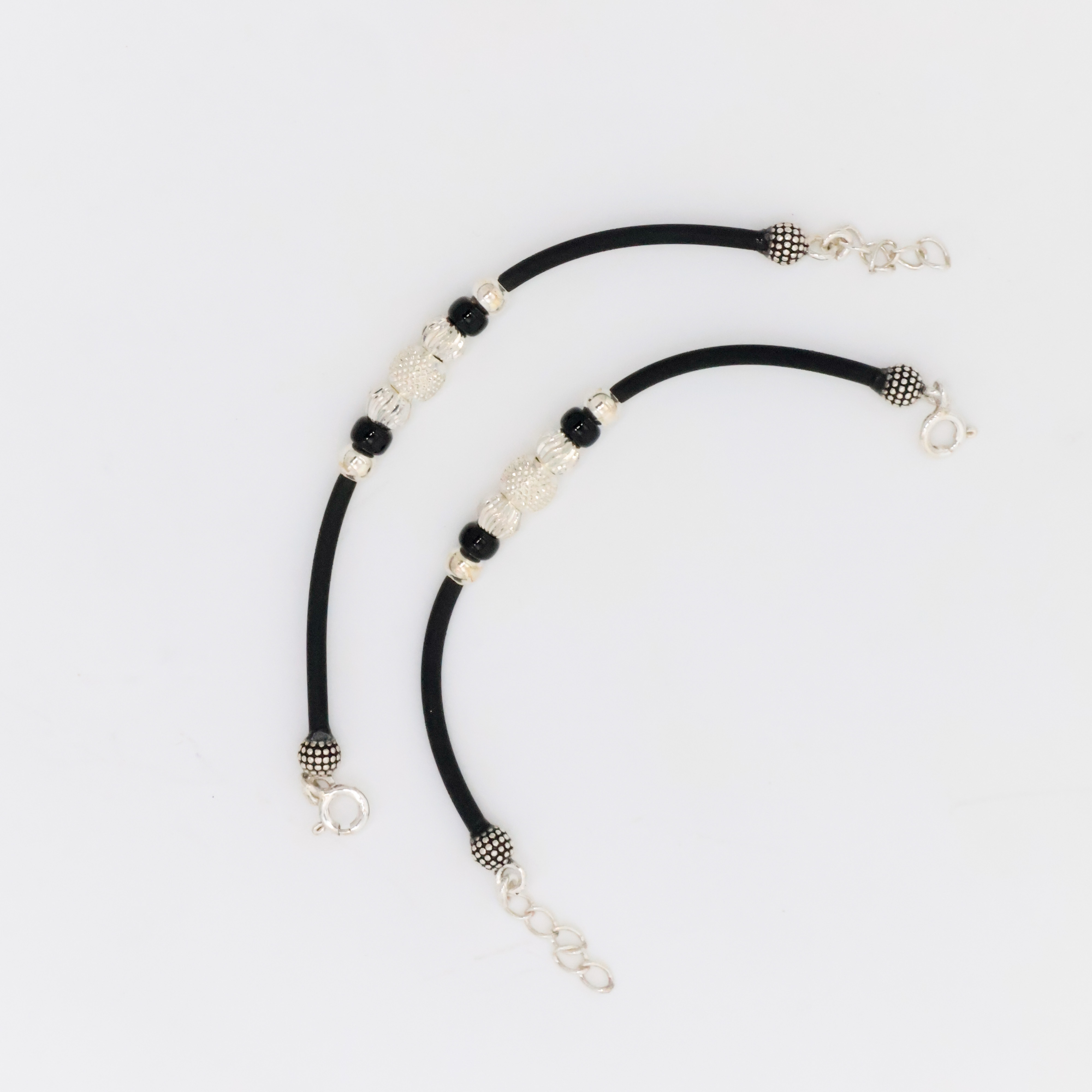 Arham Silver Palace - Silver Beaded Anklets