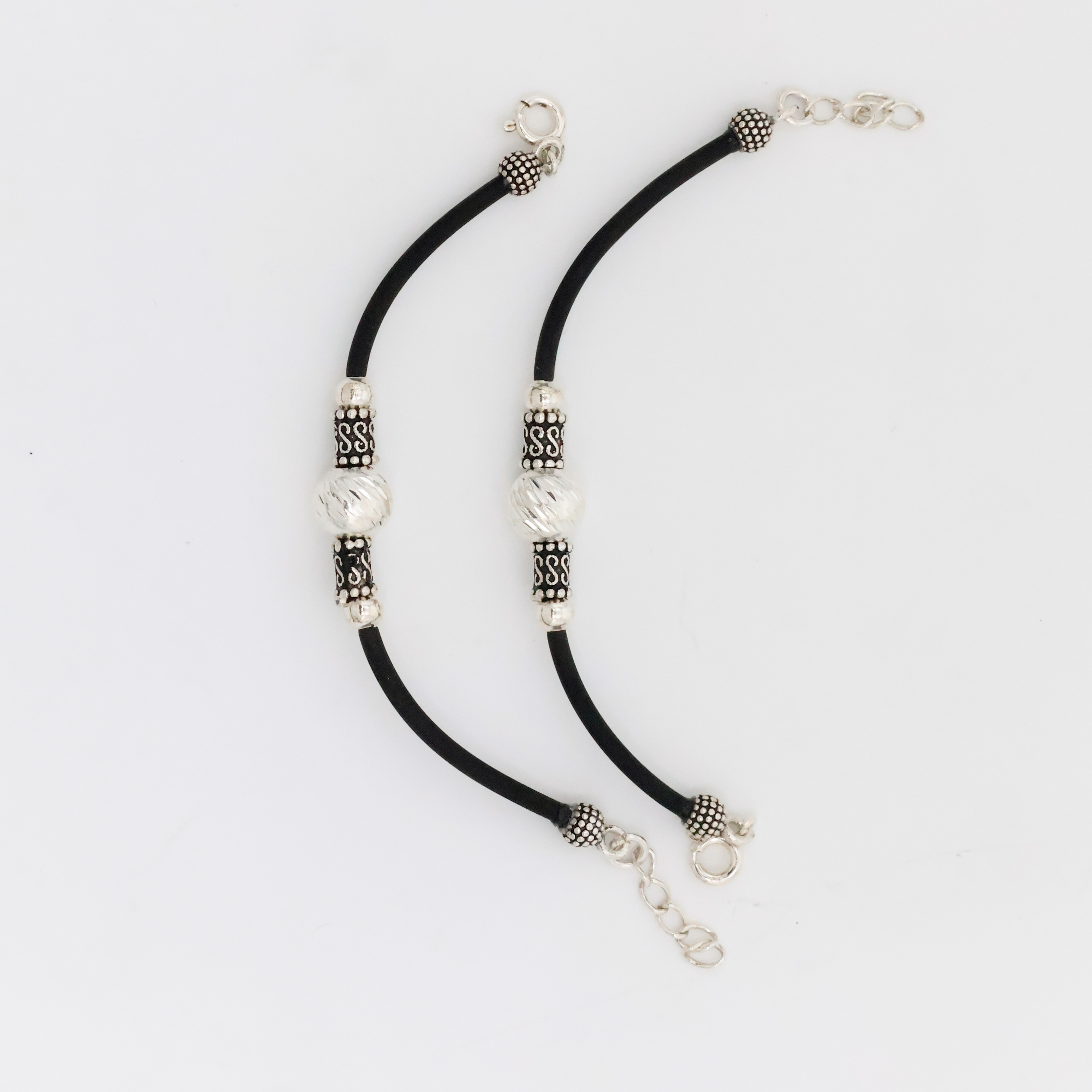 Arham Silver Palace - Silver Beaded Anklets