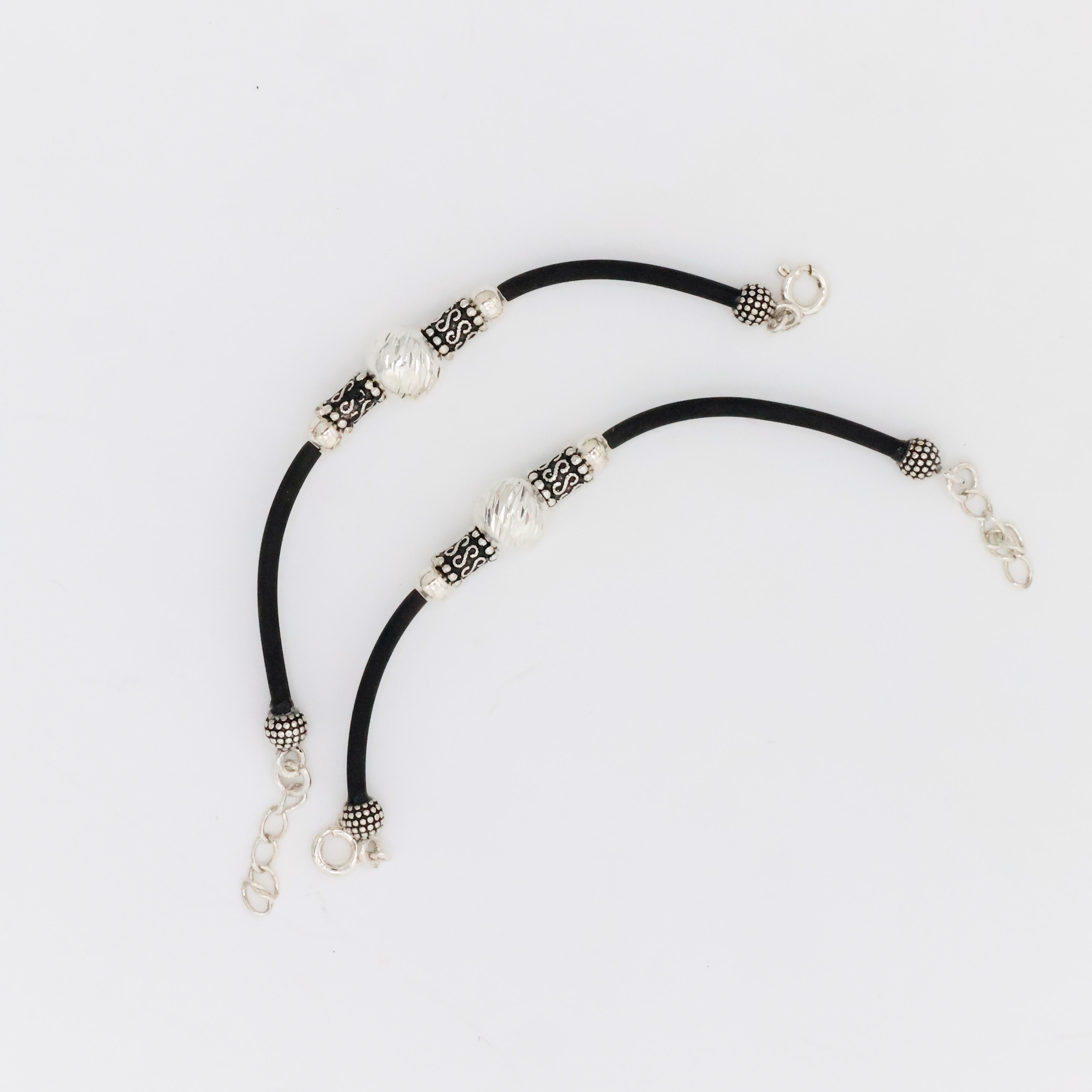 Arham Silver Palace - Silver Beaded Anklets