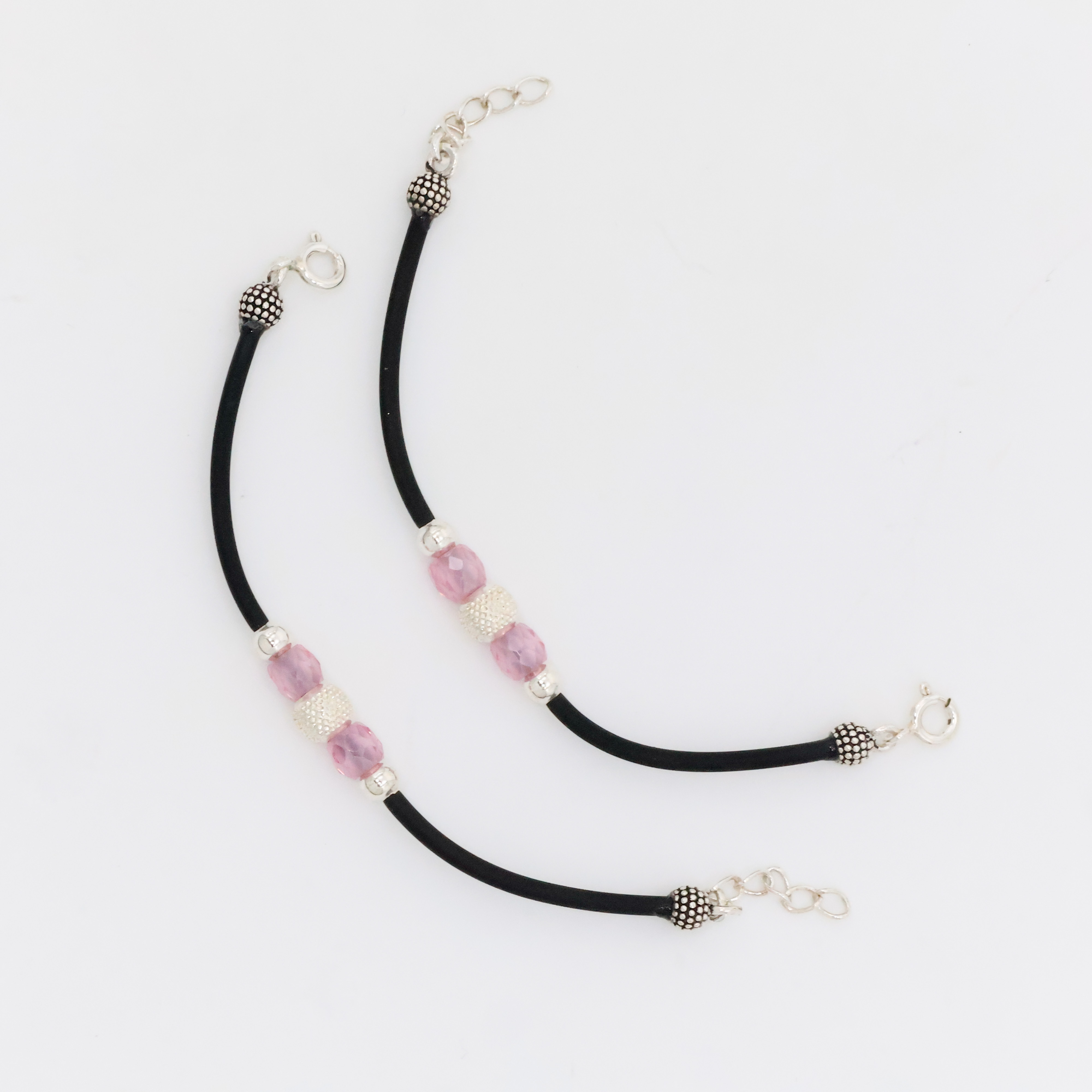 Arham Silver Palace - Silver Beaded Anklets