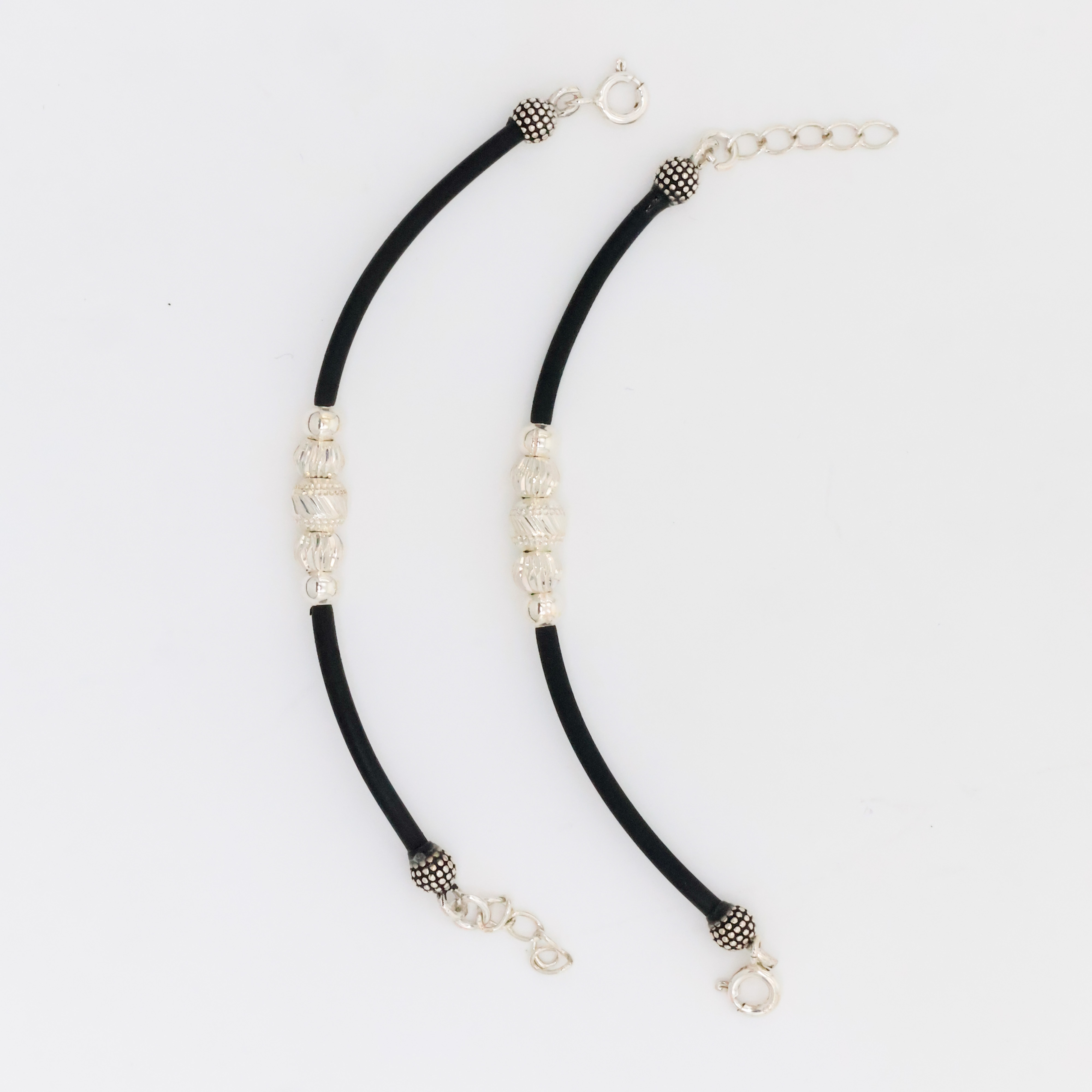 Arham Silver Palace - Silver Beaded Anklets