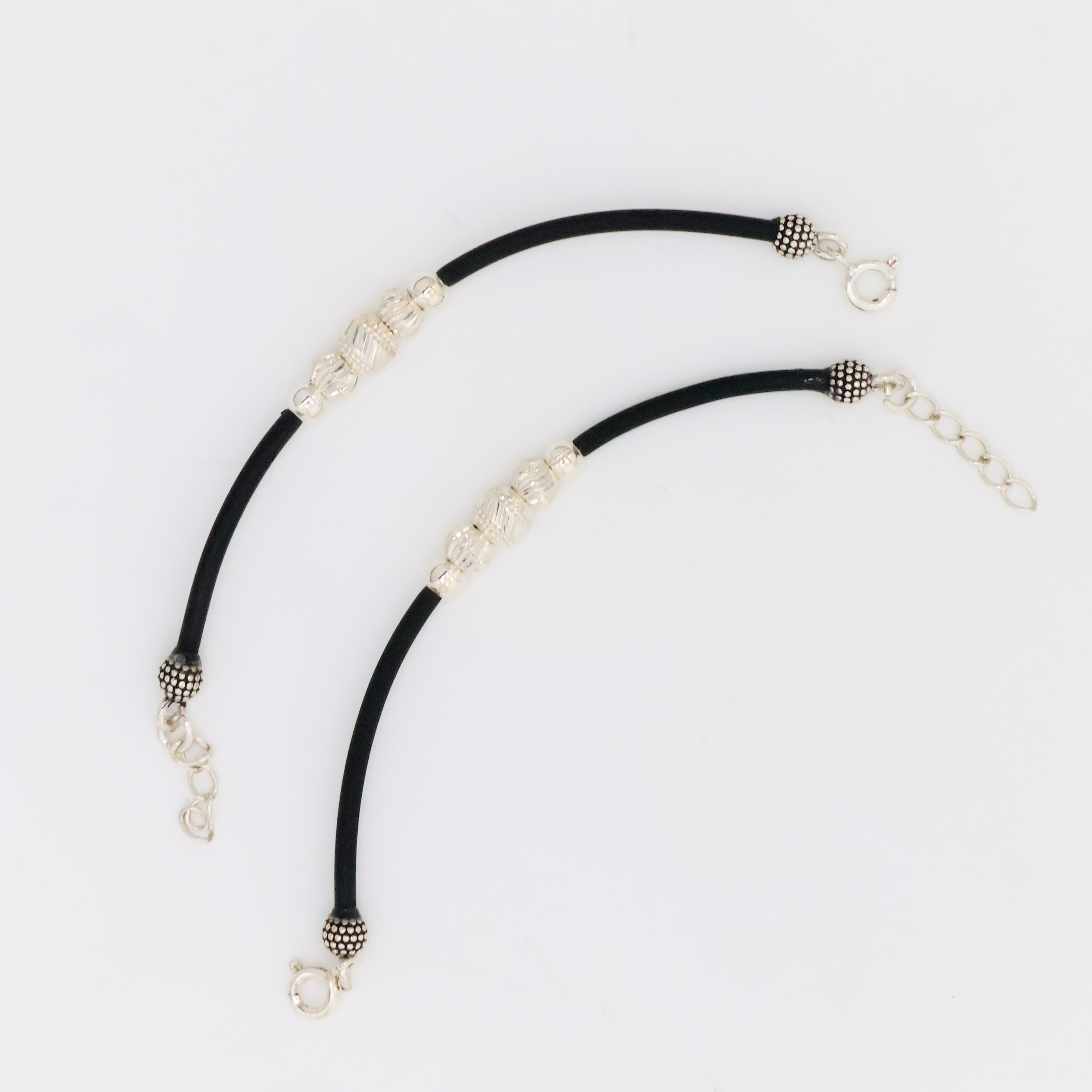 Arham Silver Palace - Silver Beaded Anklets