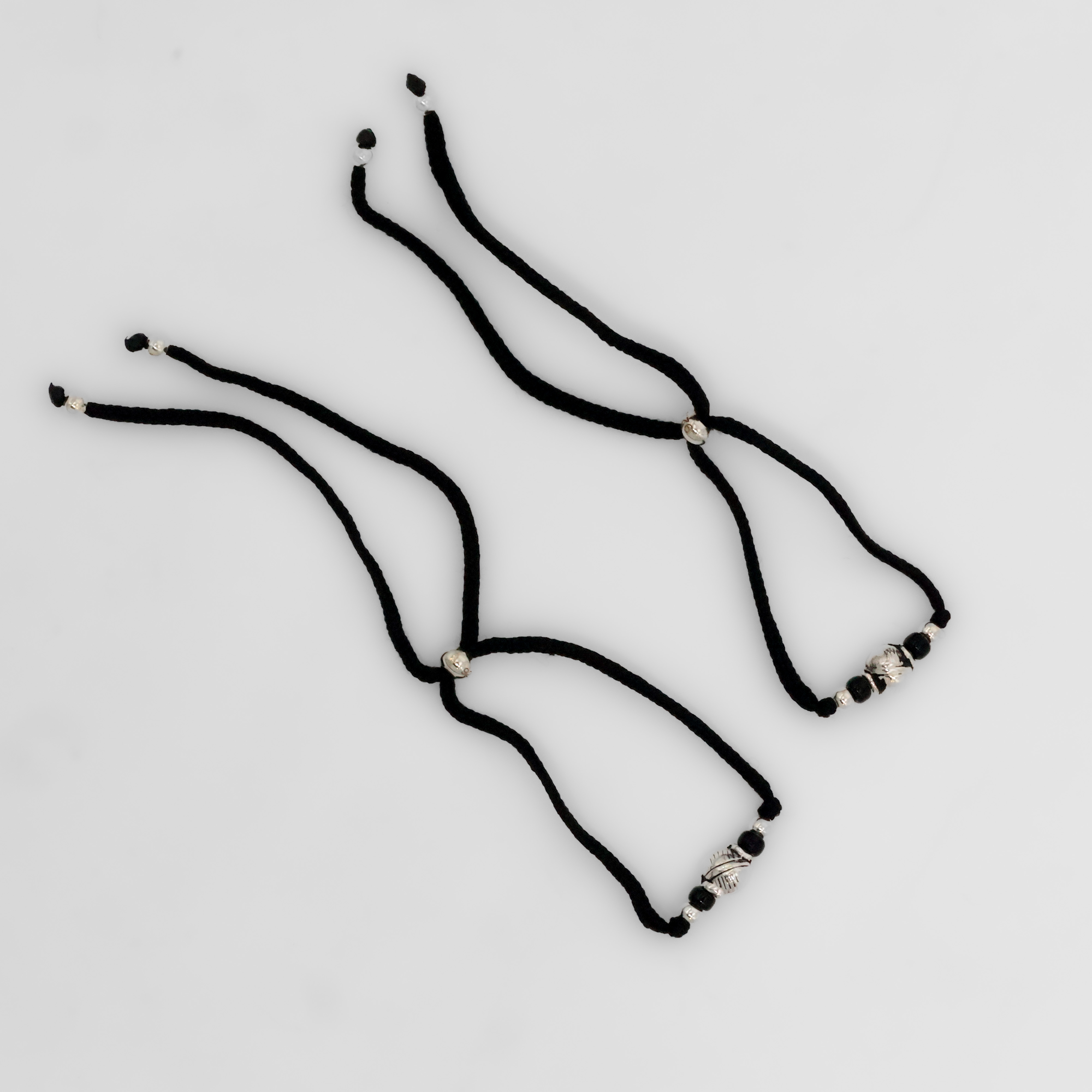 Arham Silver Palace - Silver Beaded Anklets